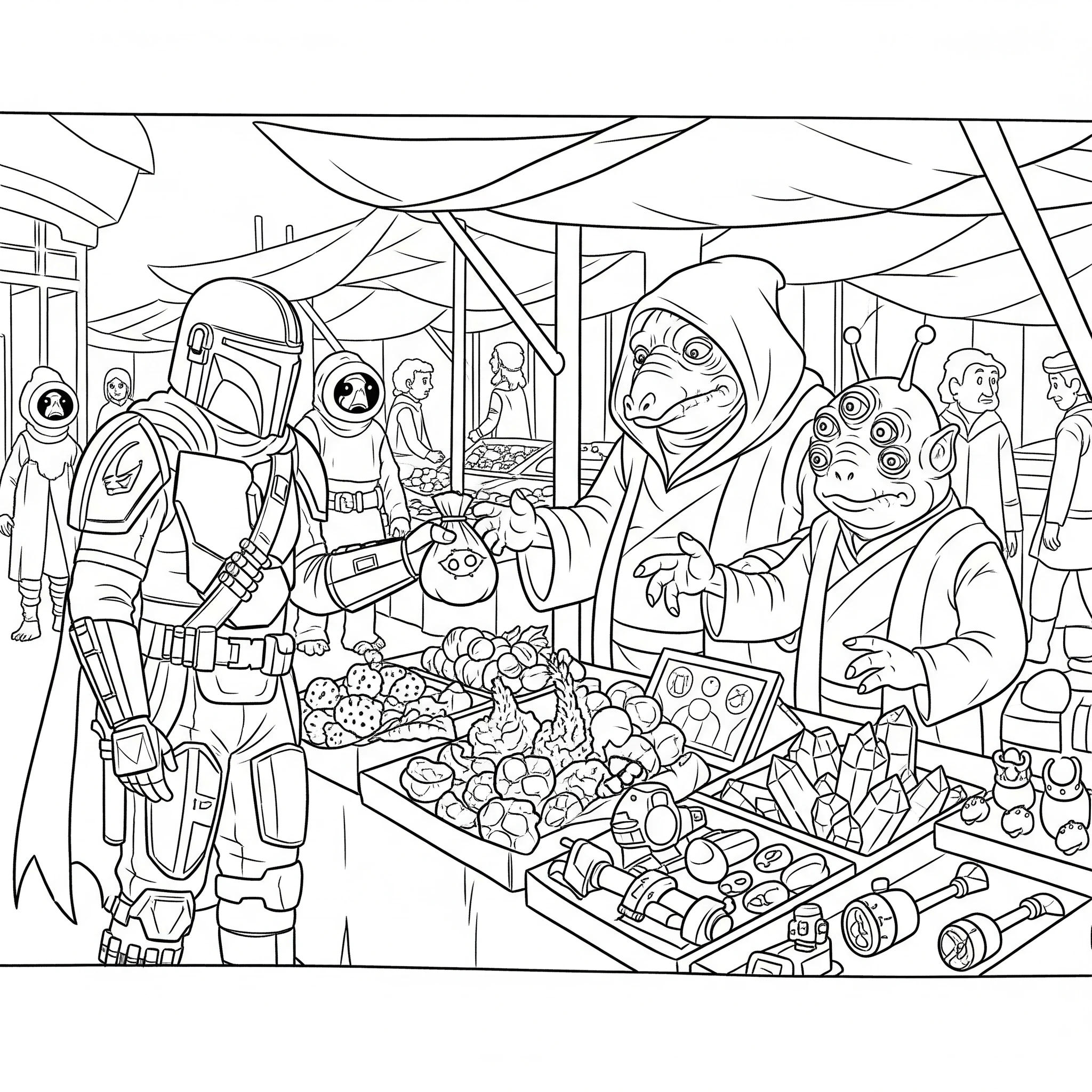 coloriage Mandalorian pour enfant de 10 ans