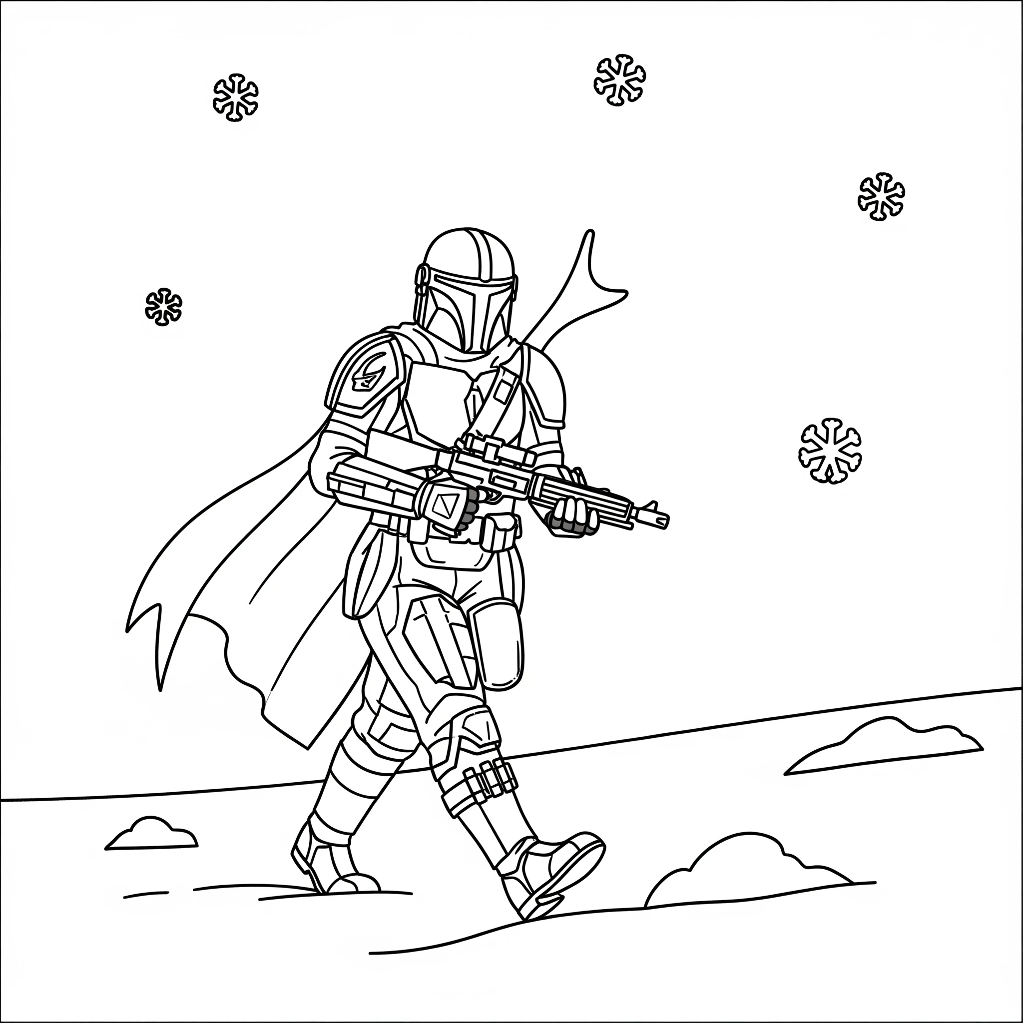 coloriage Mandalorian à imprimer a4