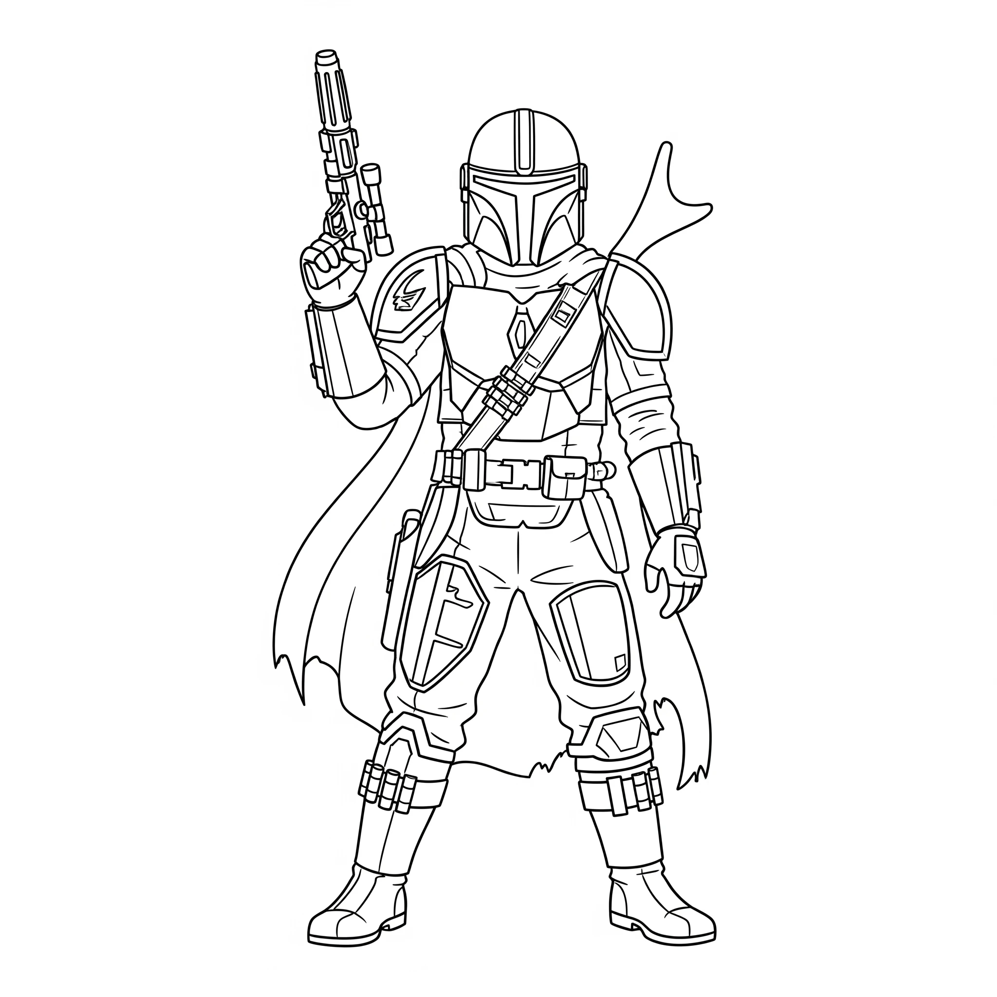 coloriage Mandalorian à imprimer pdf gratuit