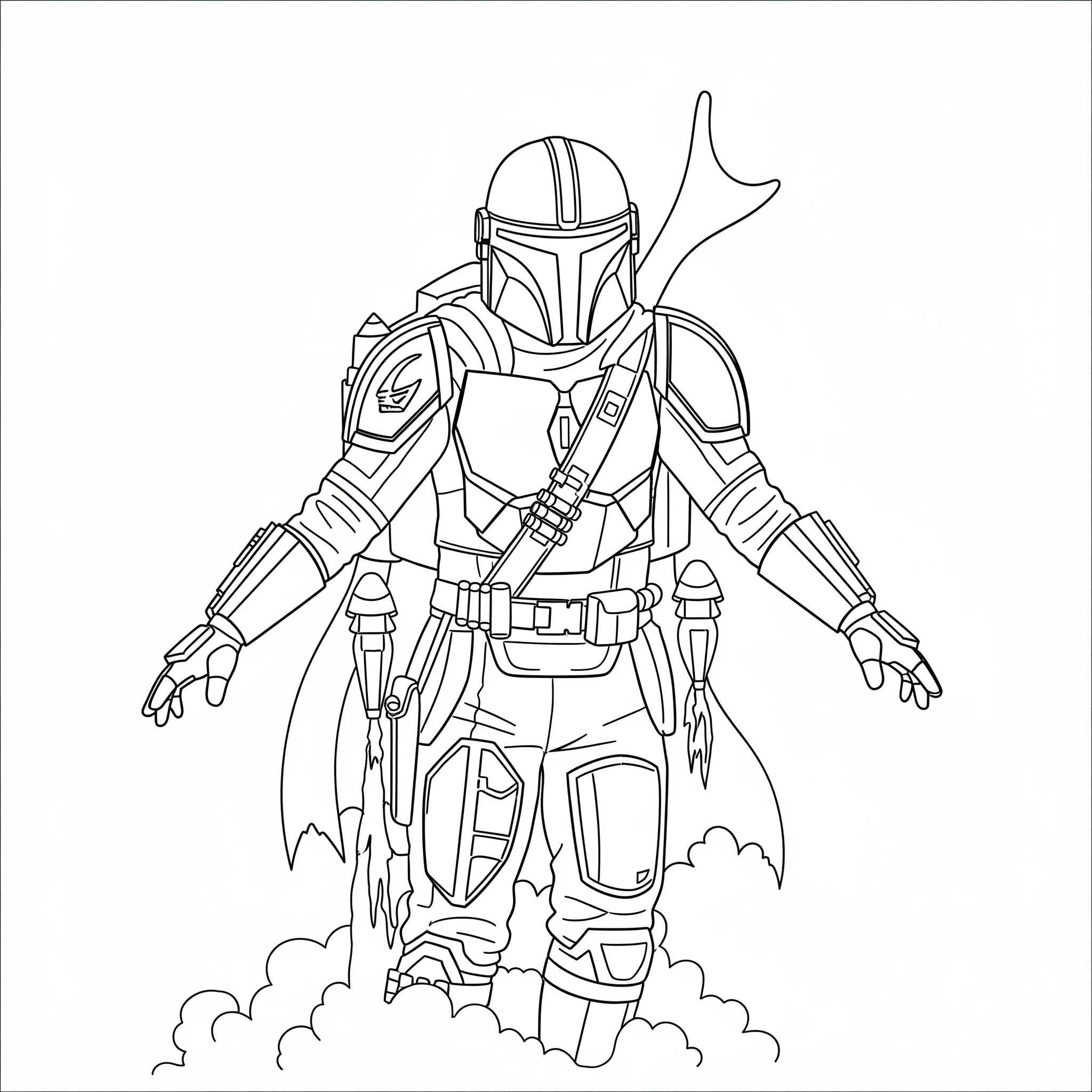 coloriage Mandalorian a imprimer pour enfant de 4 ans
