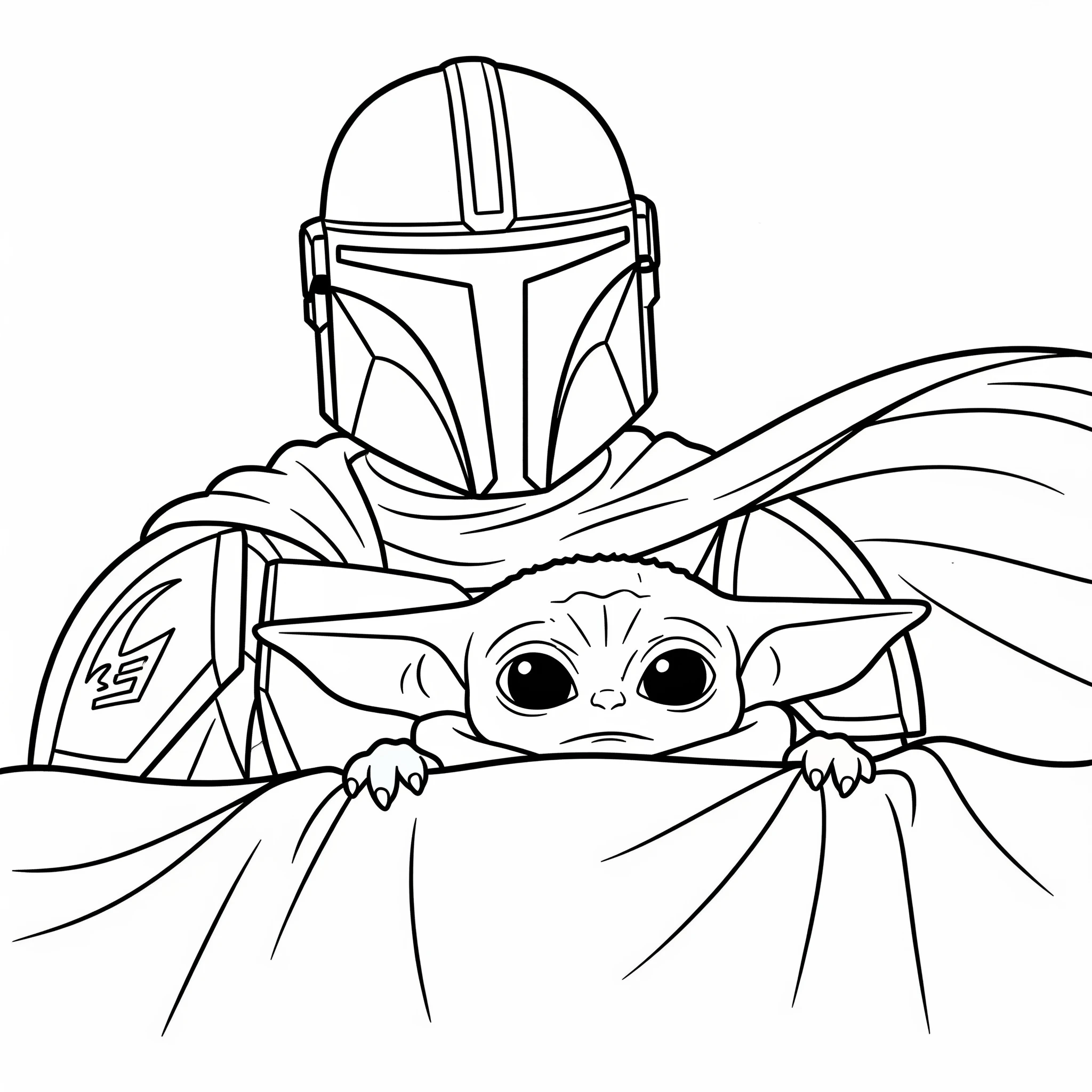 coloriage Mandalorian à imprimer pour enfant de 8 ans