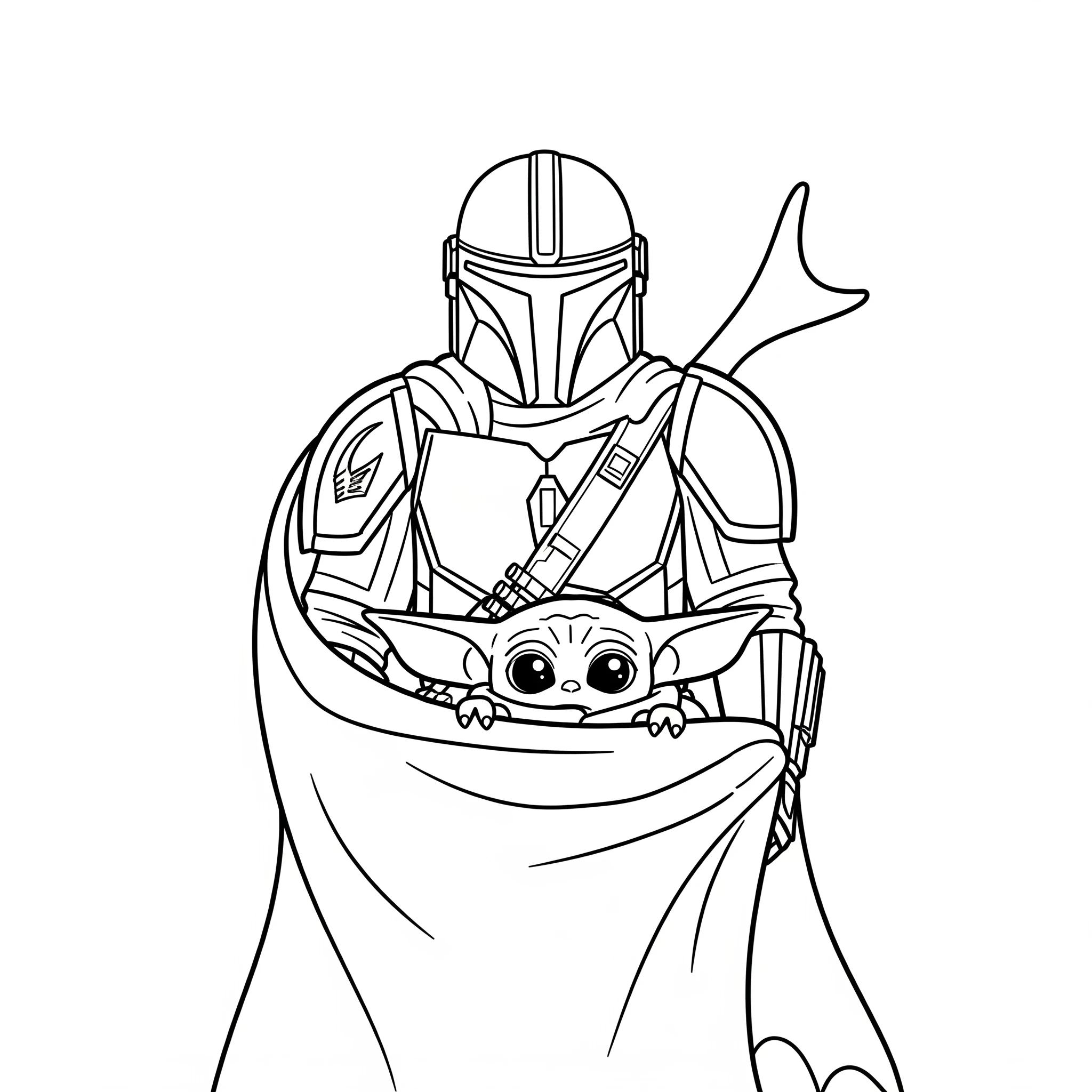 coloriage Mandalorian pour enfant gratuit