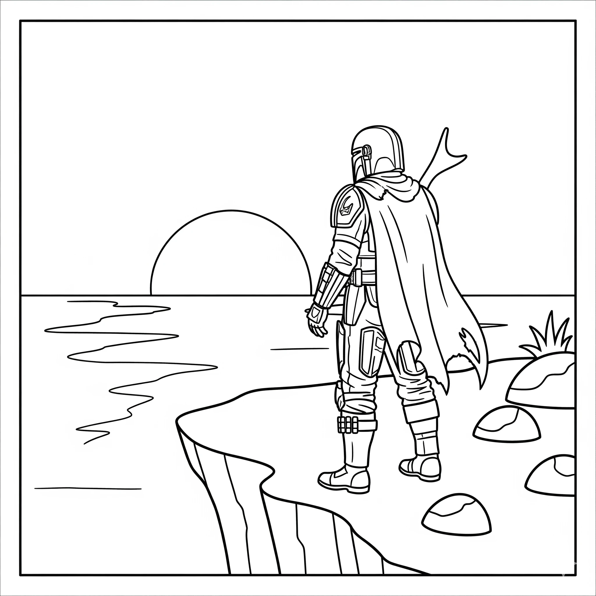 coloriage Mandalorian à imprimer pdf