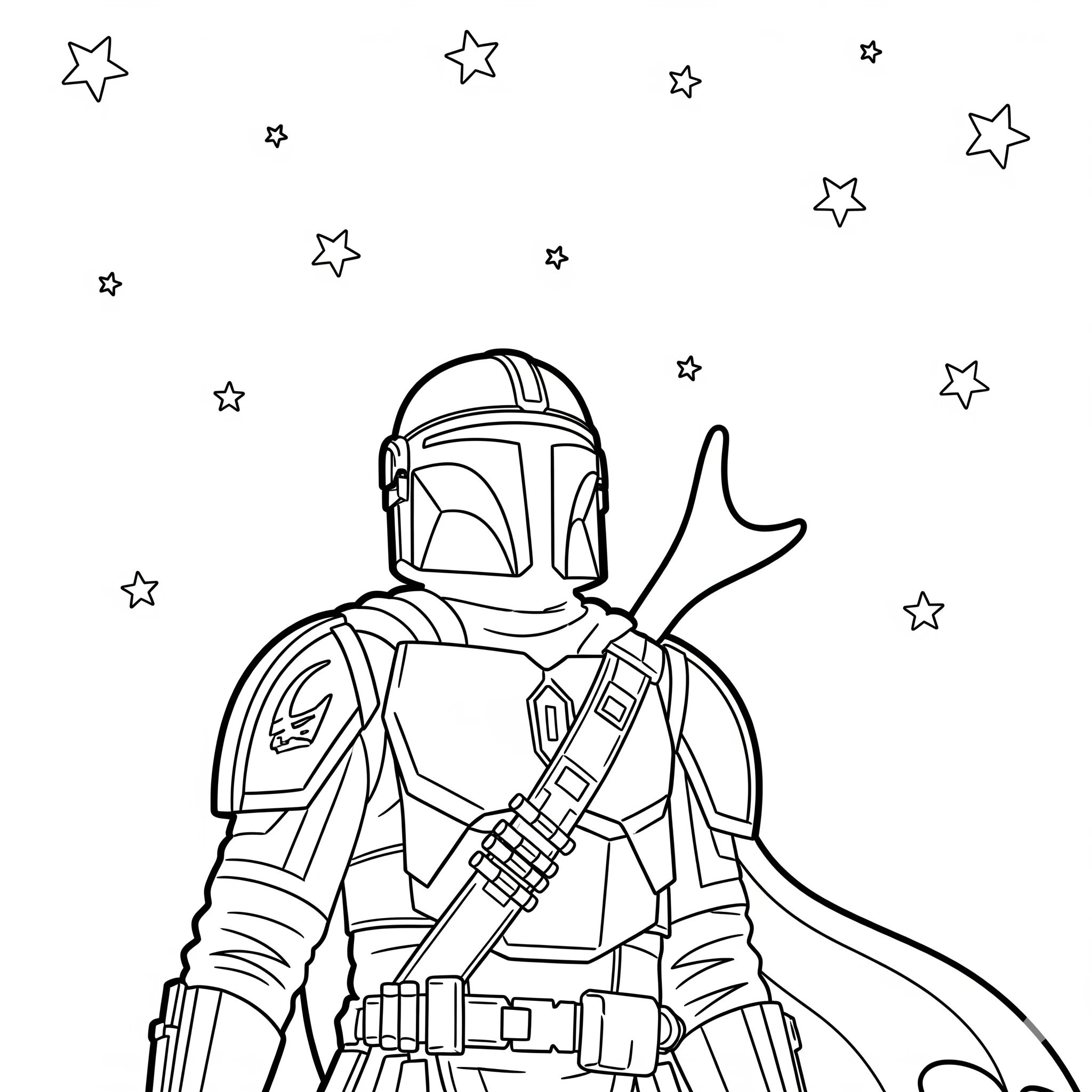 image de coloriage Mandalorian pour enfant