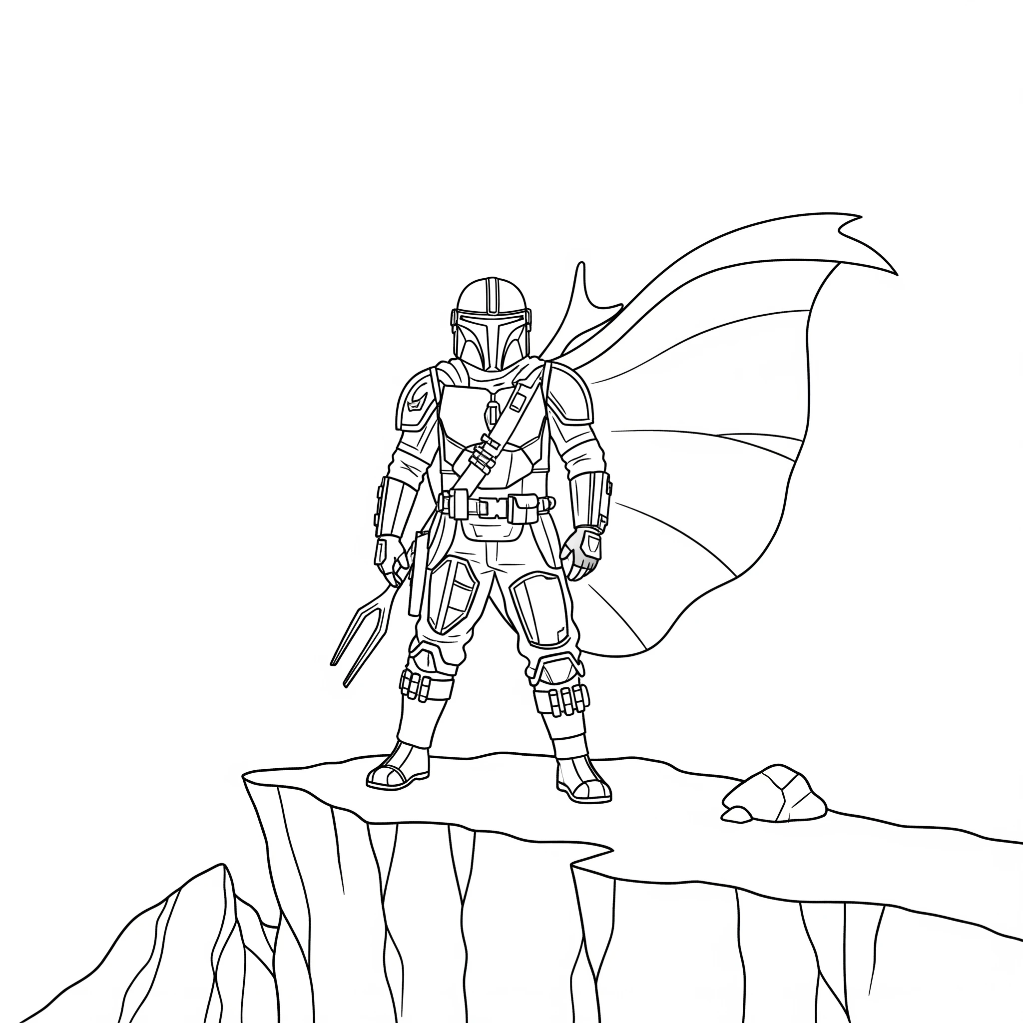 coloriage Mandalorian a telecharger