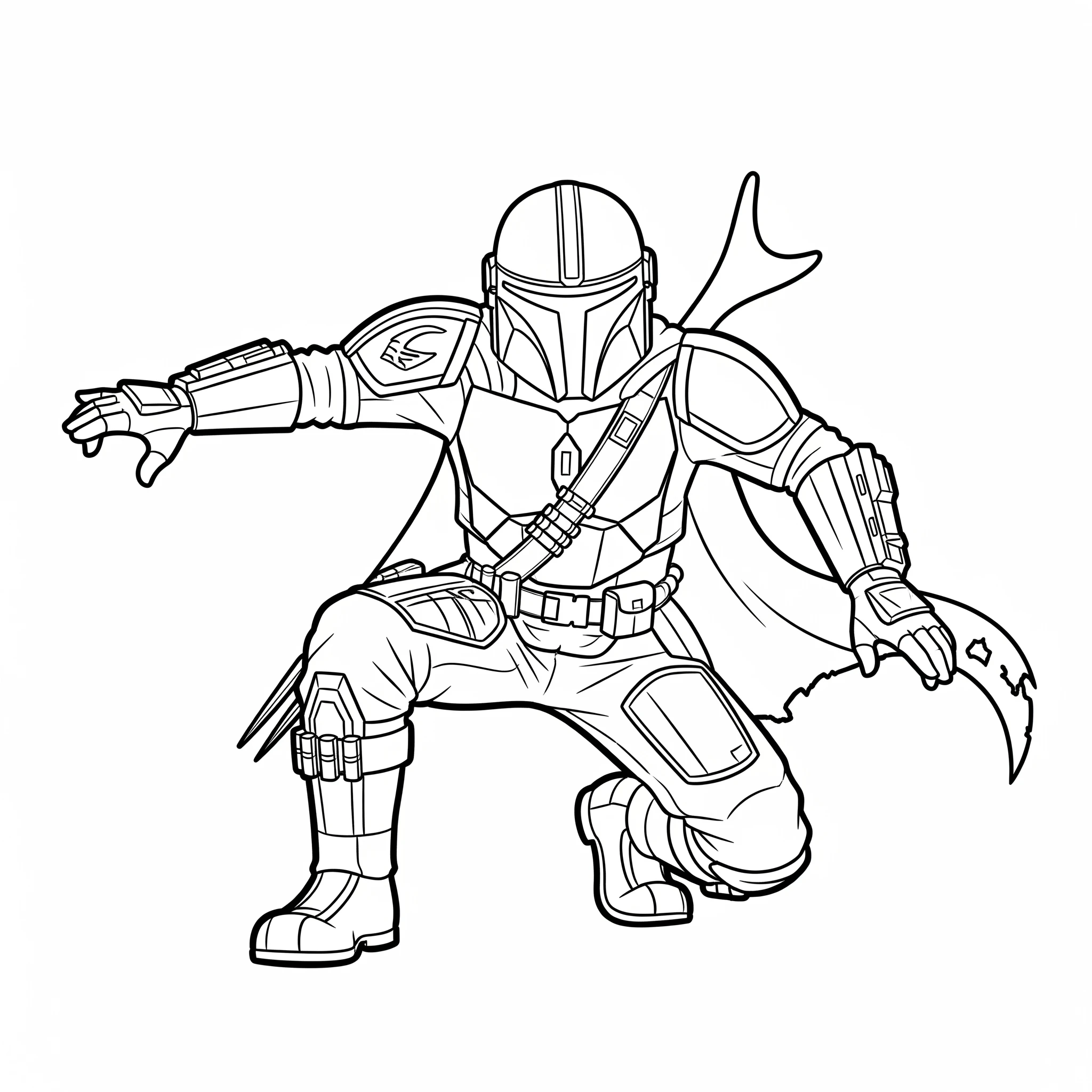 a imprimer coloriage Mandalorian gratuit