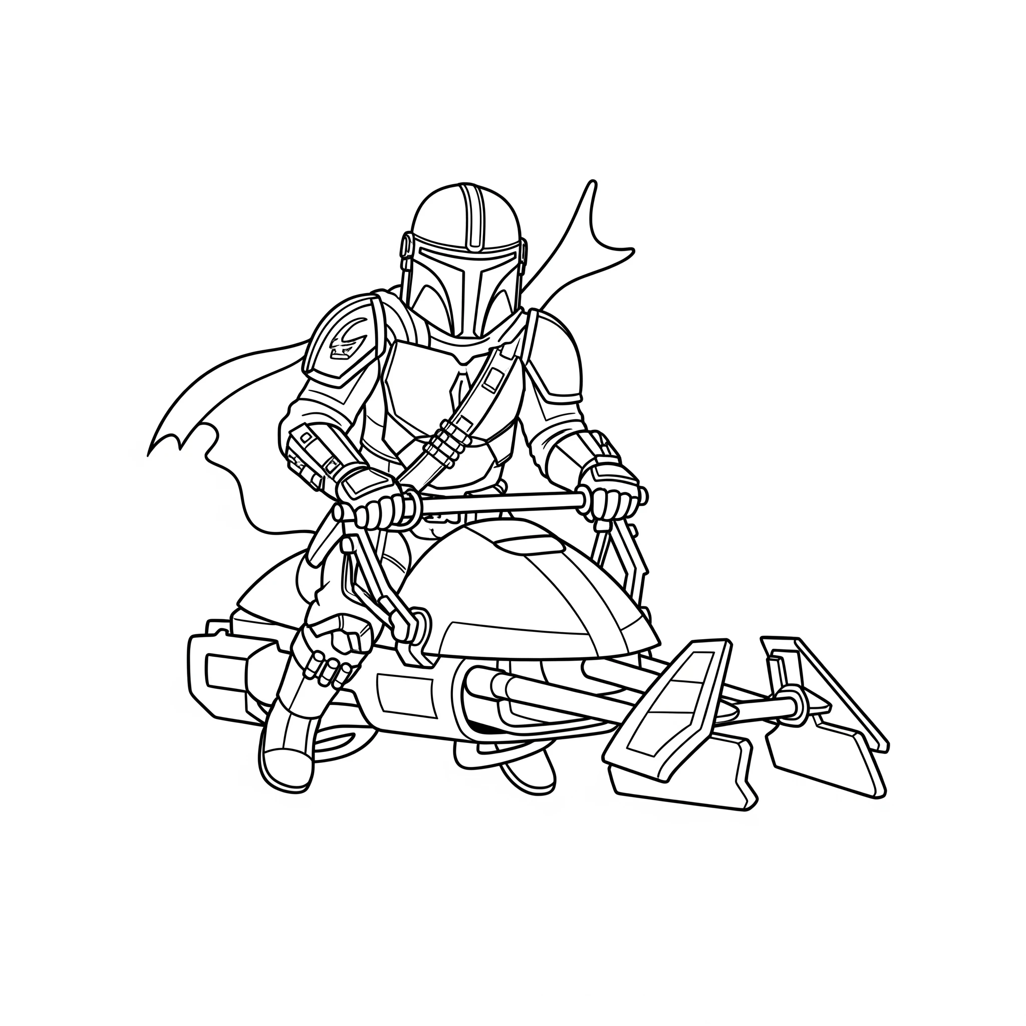 coloriage Mandalorian a colorier en ligne