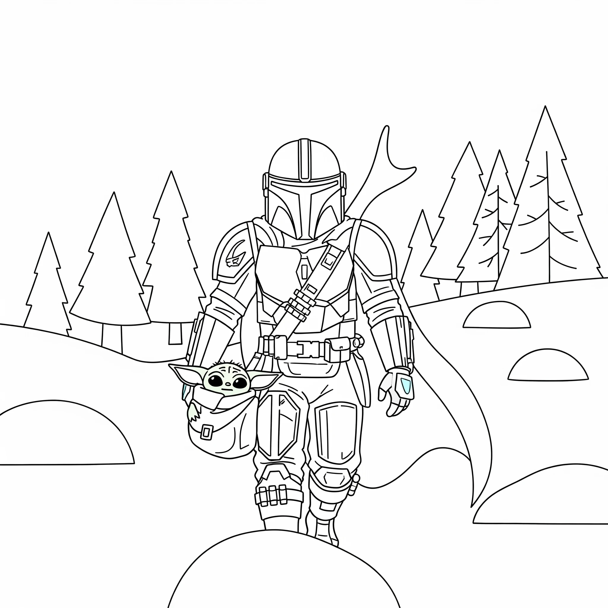 coloriage Mandalorian en ligne pour enfant