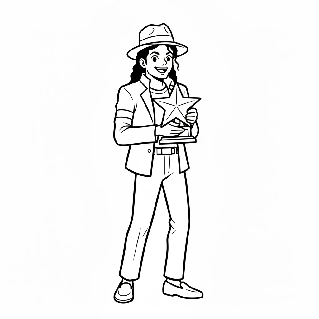 coloriage Michael Jackson pour enfant de 10 ans