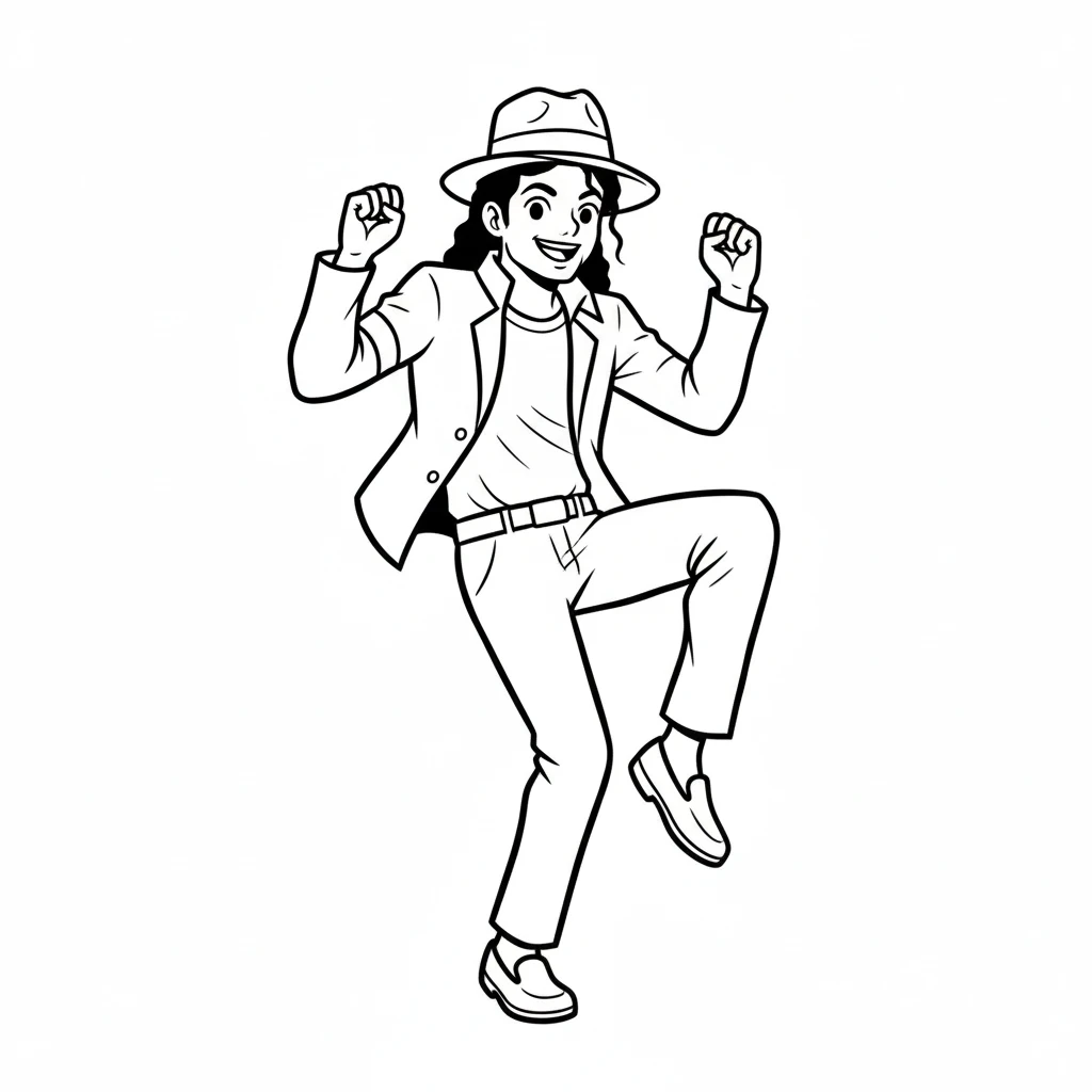 coloriage Michael Jackson et decoupage a imprimer gratuit