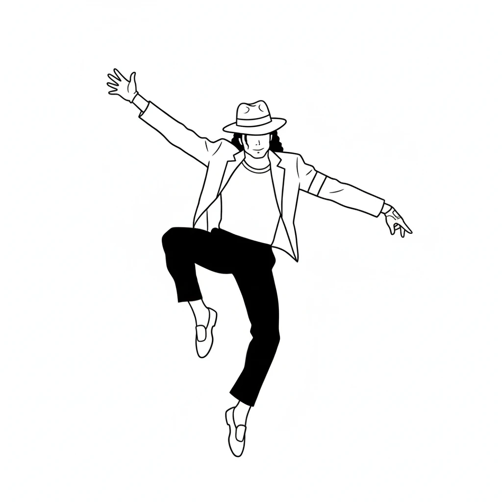 coloriage Michael Jackson à imprimer pour enfant de 12 ans