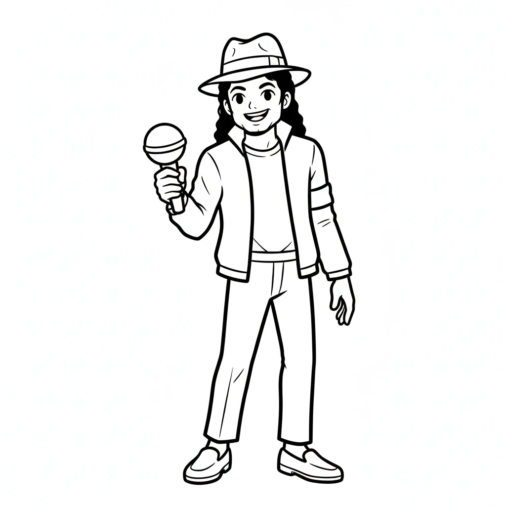 coloriage Michael Jackson à imprimer pour enfant de 12 ans