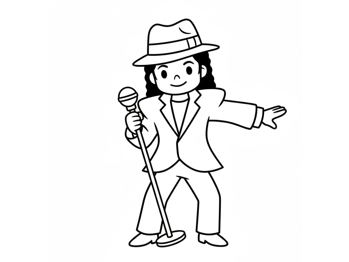 coloriage Michael Jackson et decoupage a imprimer gratuit