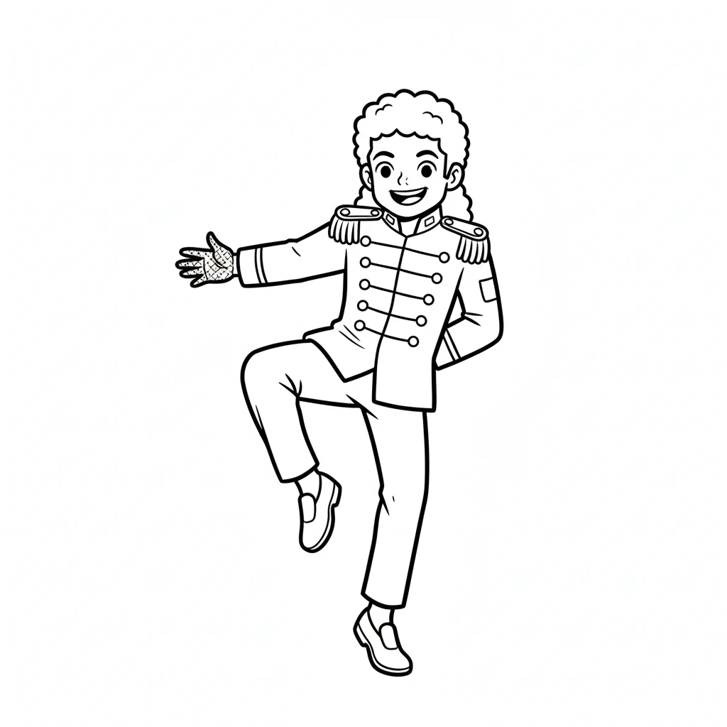 coloriage Michael Jackson à imprimer pour enfant de 2 ans