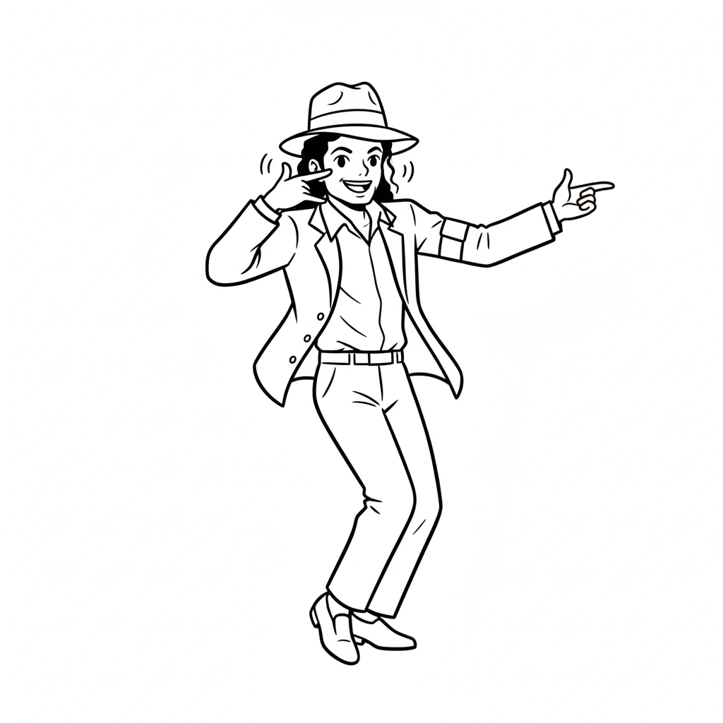 coloriage Michael Jackson à imprimer pour enfant de 12 ans