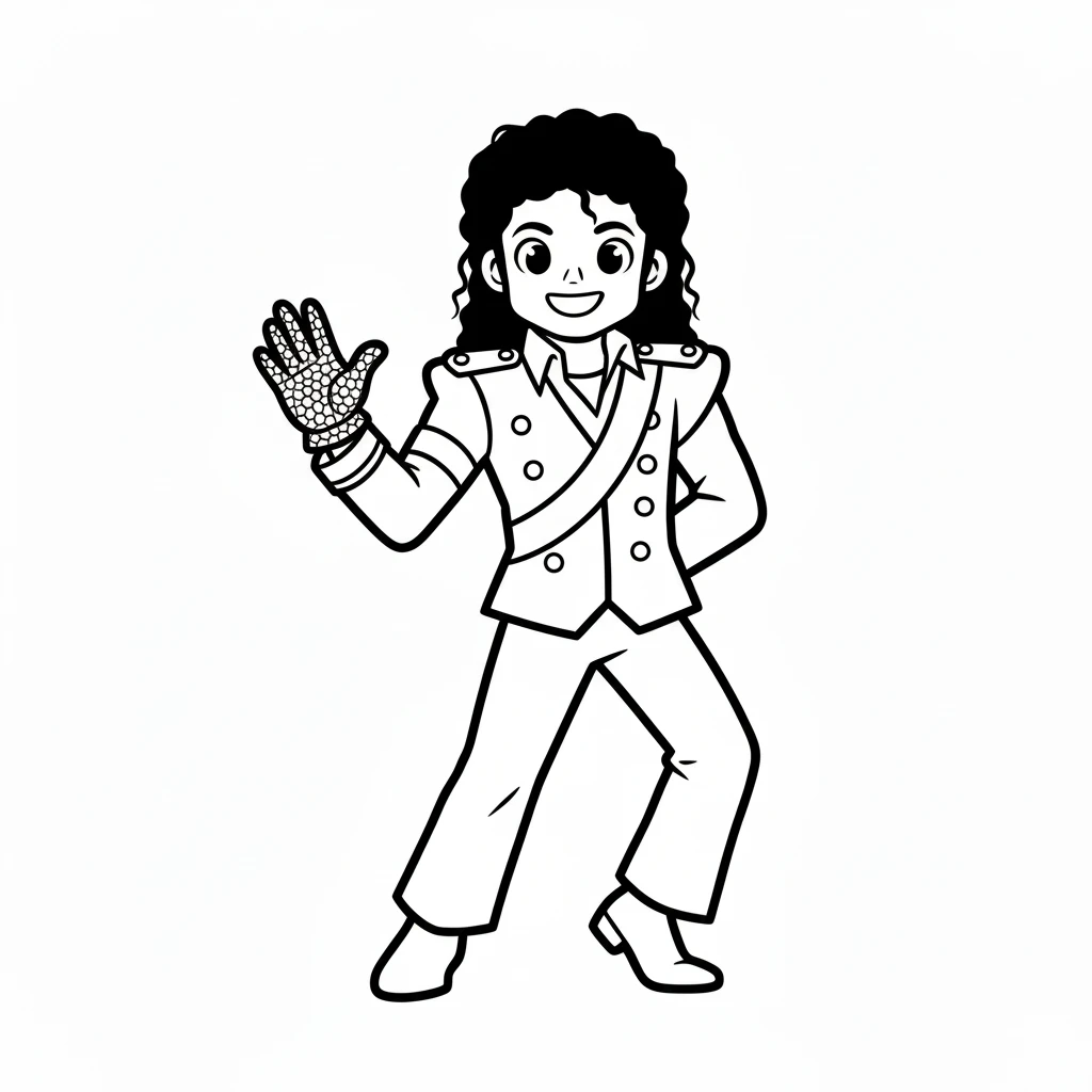 coloriage Michael Jackson pour enfants a imprimer