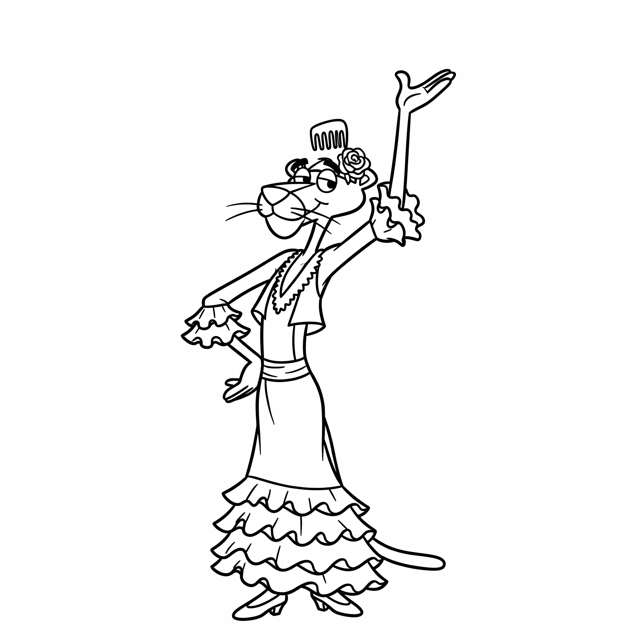 image de coloriage Panthère Rose pour enfant 1
