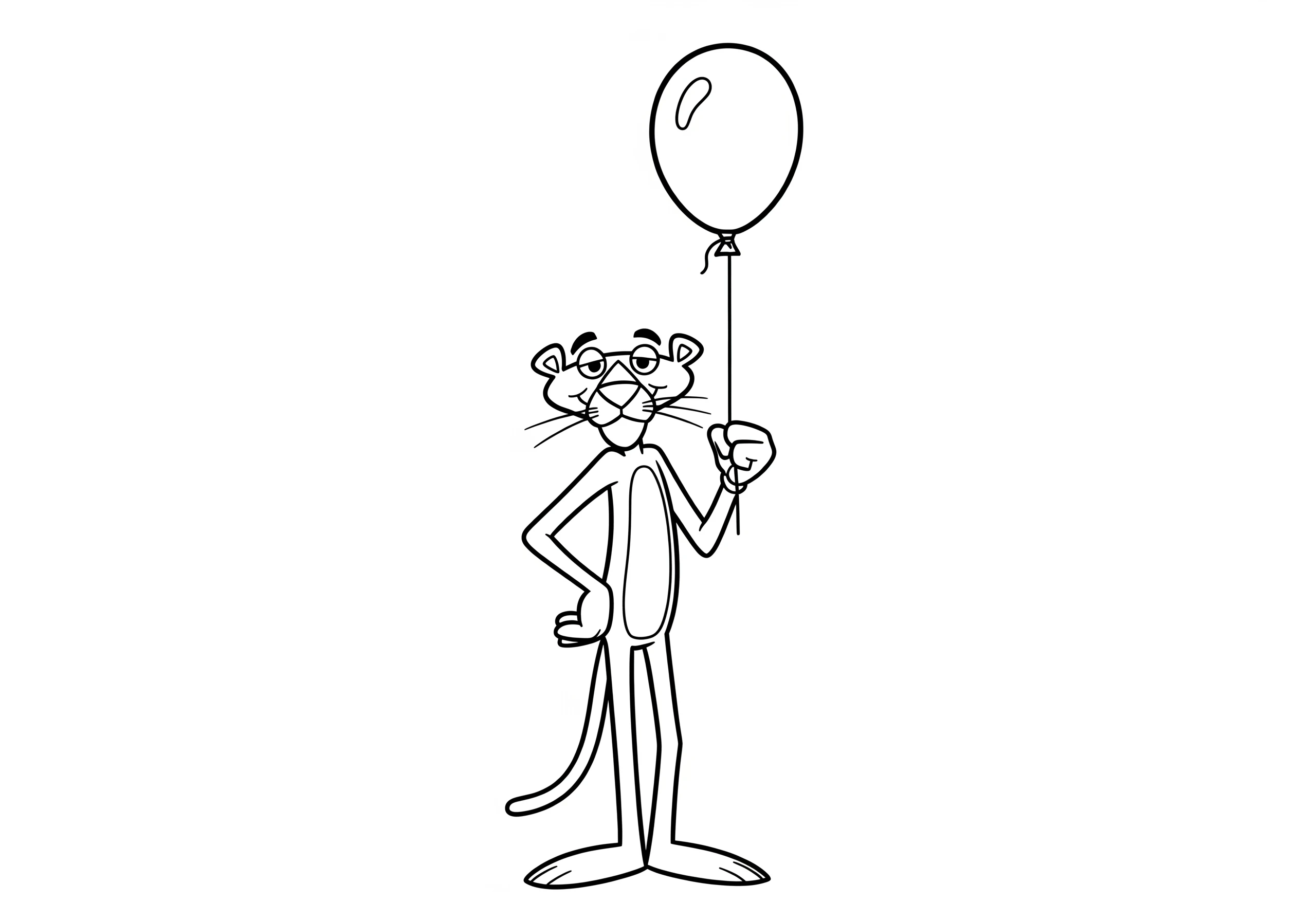 coloriage Panthère Rose à imprimer pour enfant de 10 ans
