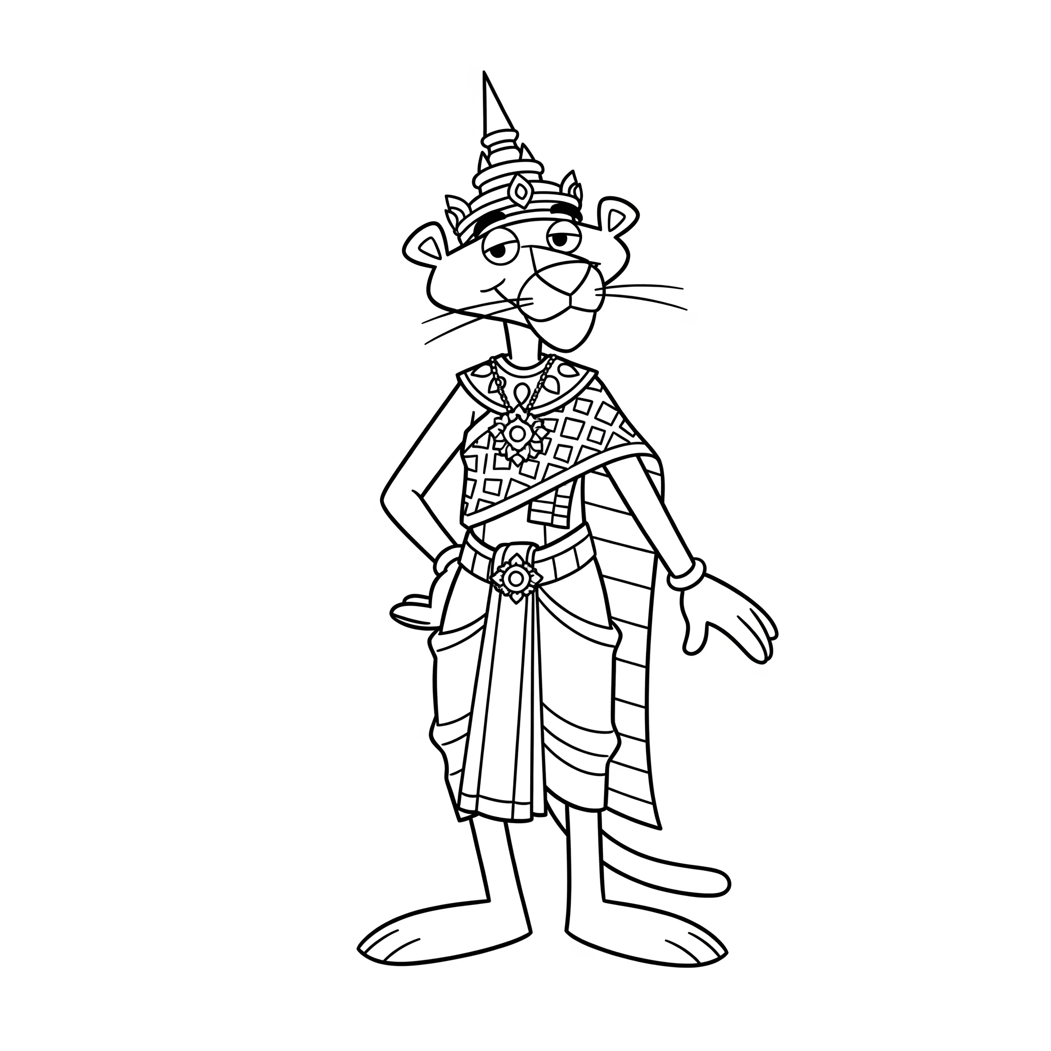 coloriage Panthère Rose pour enfant de 4 ans