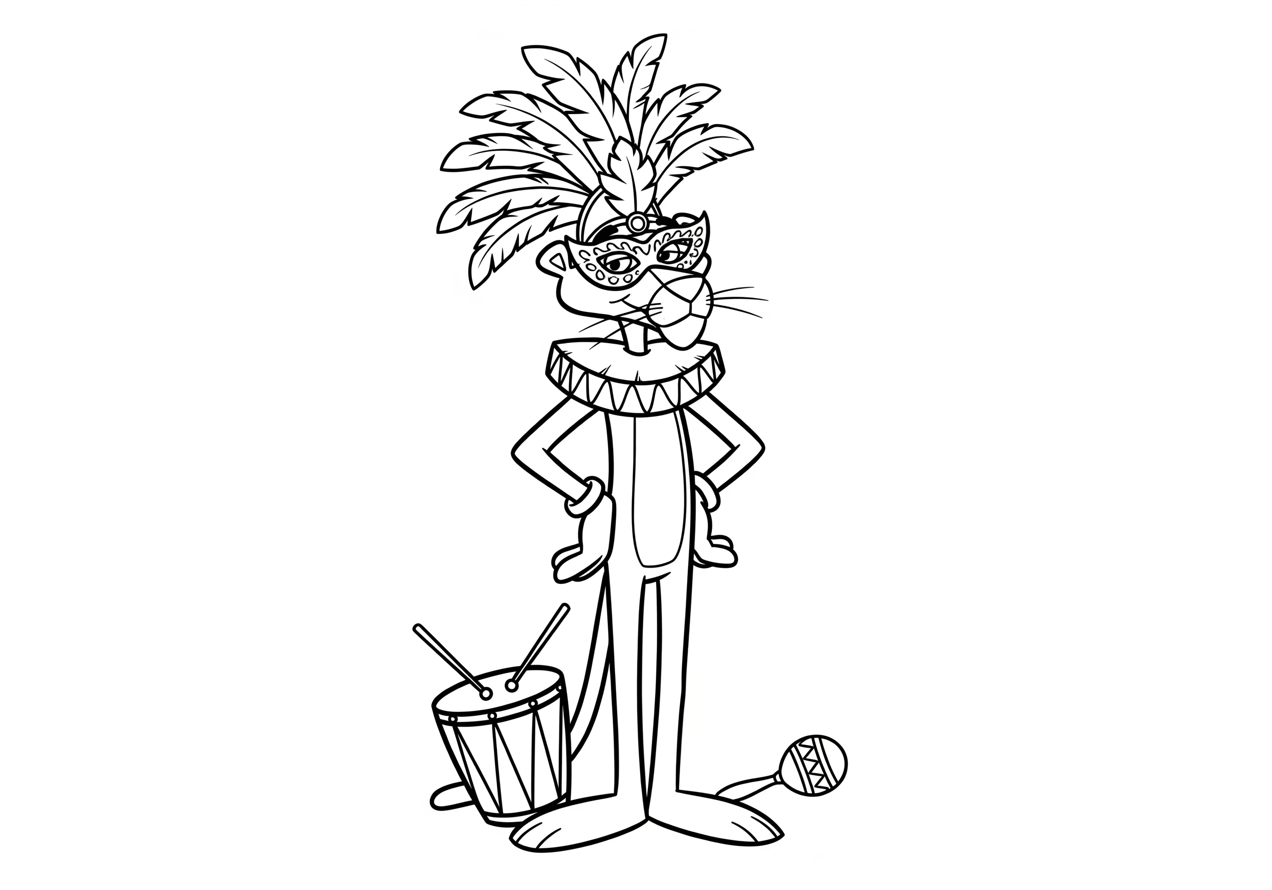 coloriage Panthère Rose d'enfant a imprimer