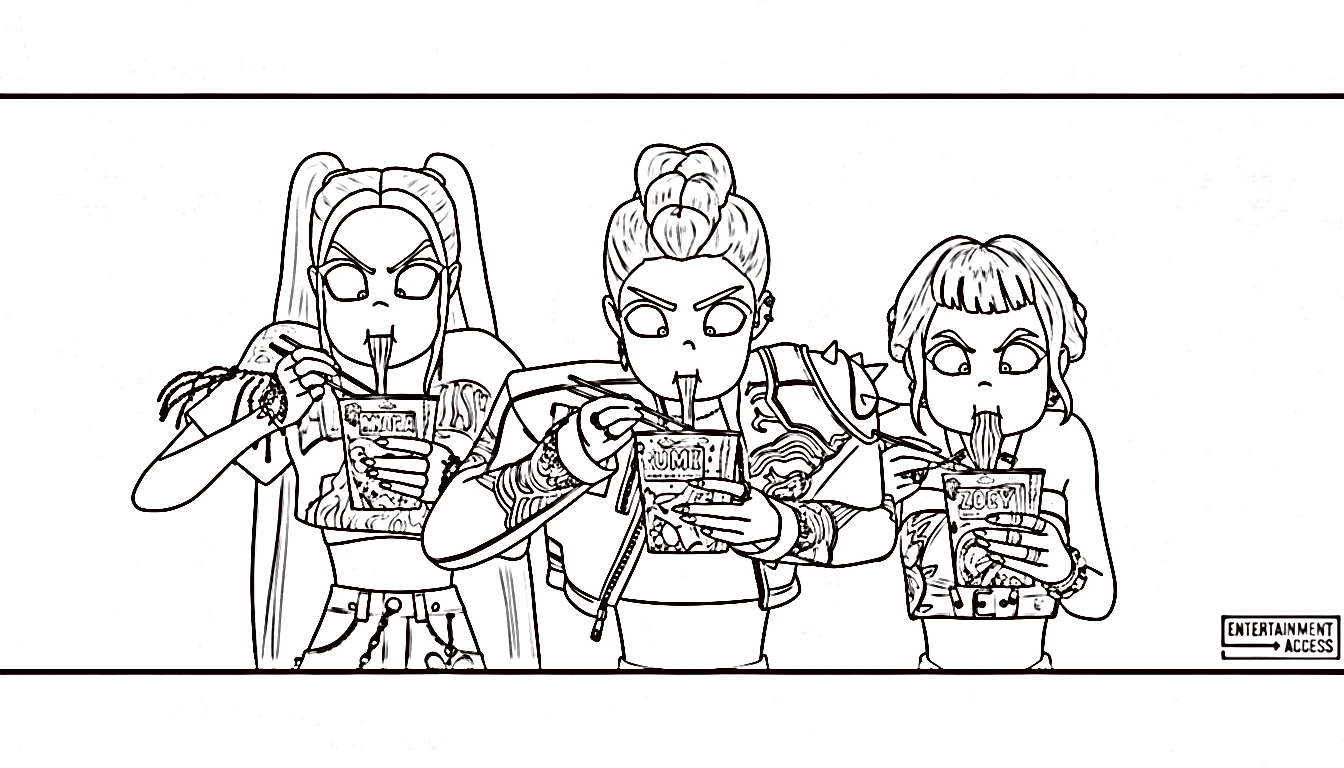 coloriage Rumi Kang pour enfant à imprimer