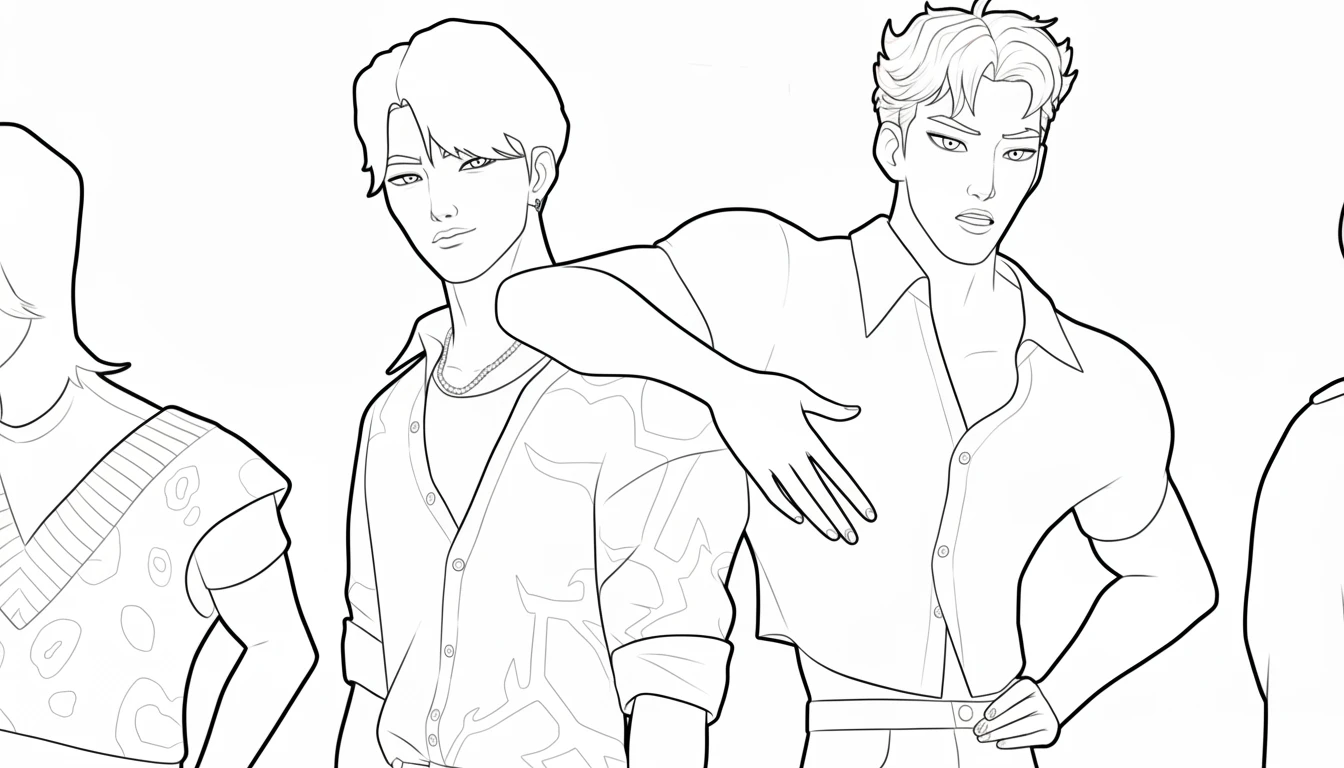 coloriage Saja Boys à imprimer pour enfant de 2 ans
