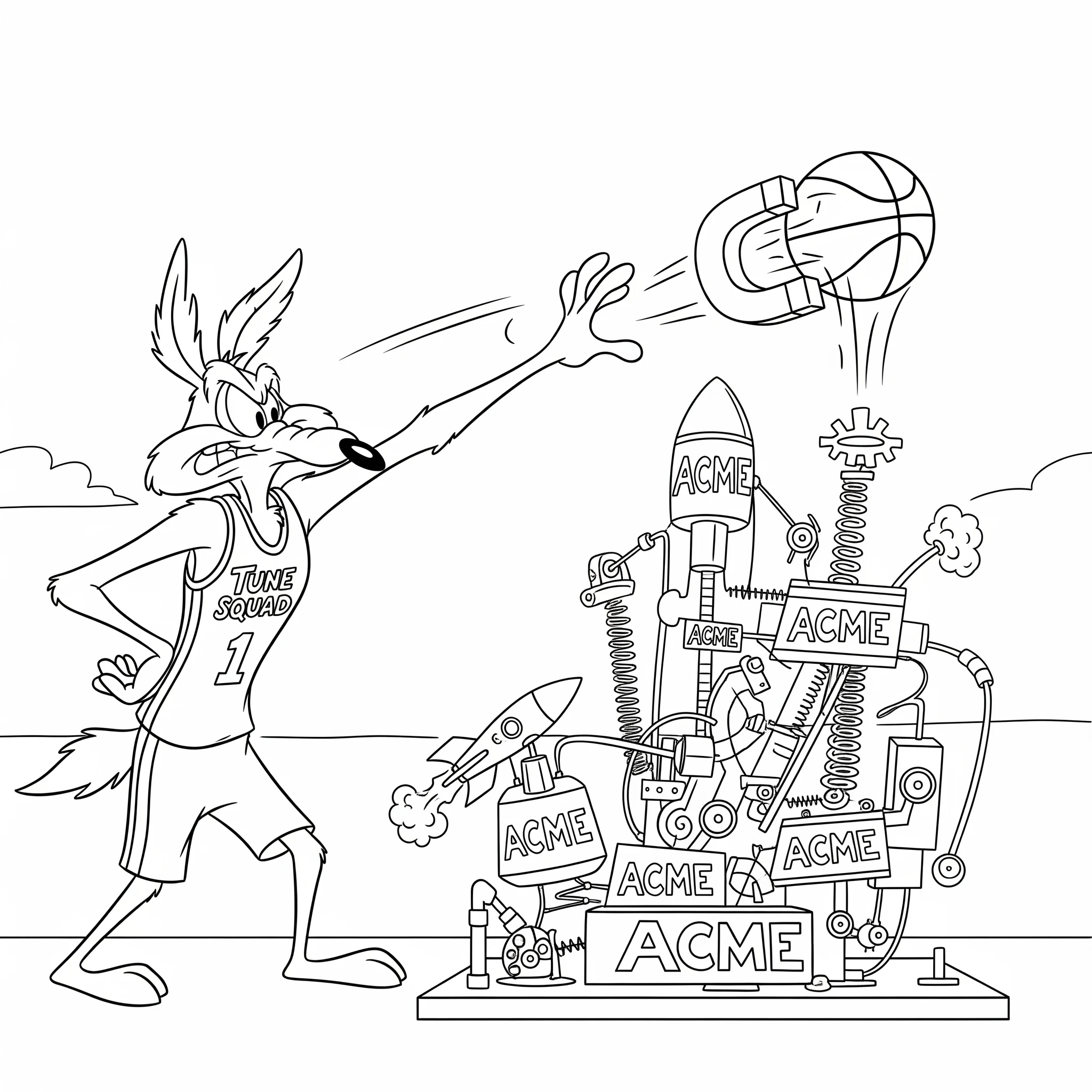 coloriage Space Jam à imprimer kawaii
