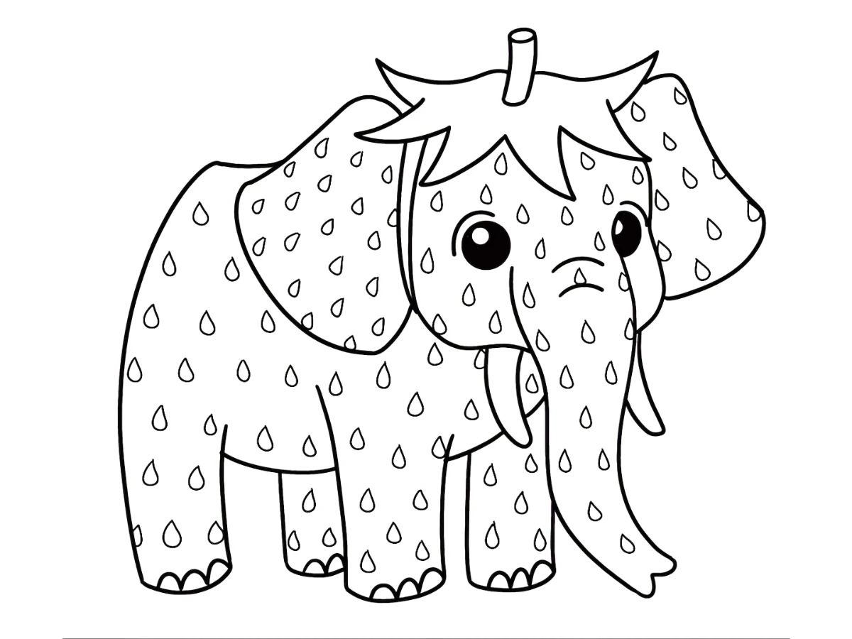 coloriage Strawberry Elephant a imprimer gratuitement