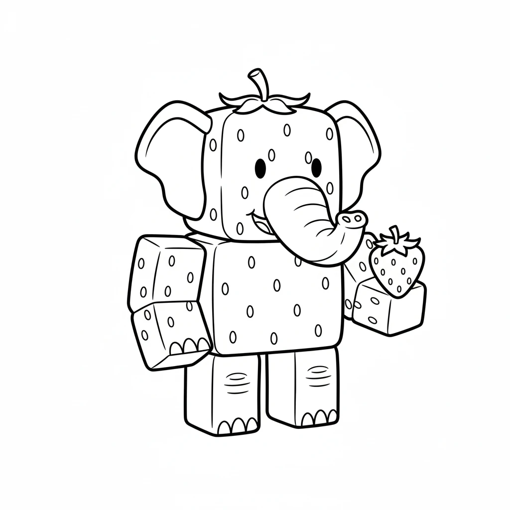 coloriage Strawberry Elephant a telecharger