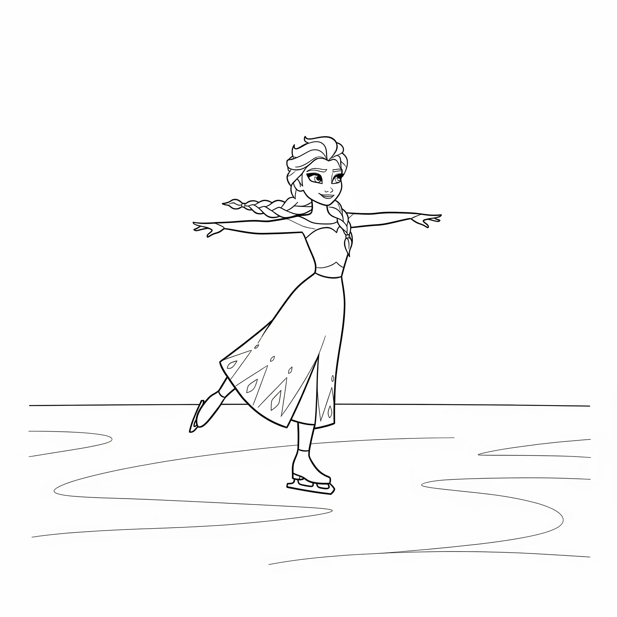 coloriage Elsa sur la glace à imprimer pdf