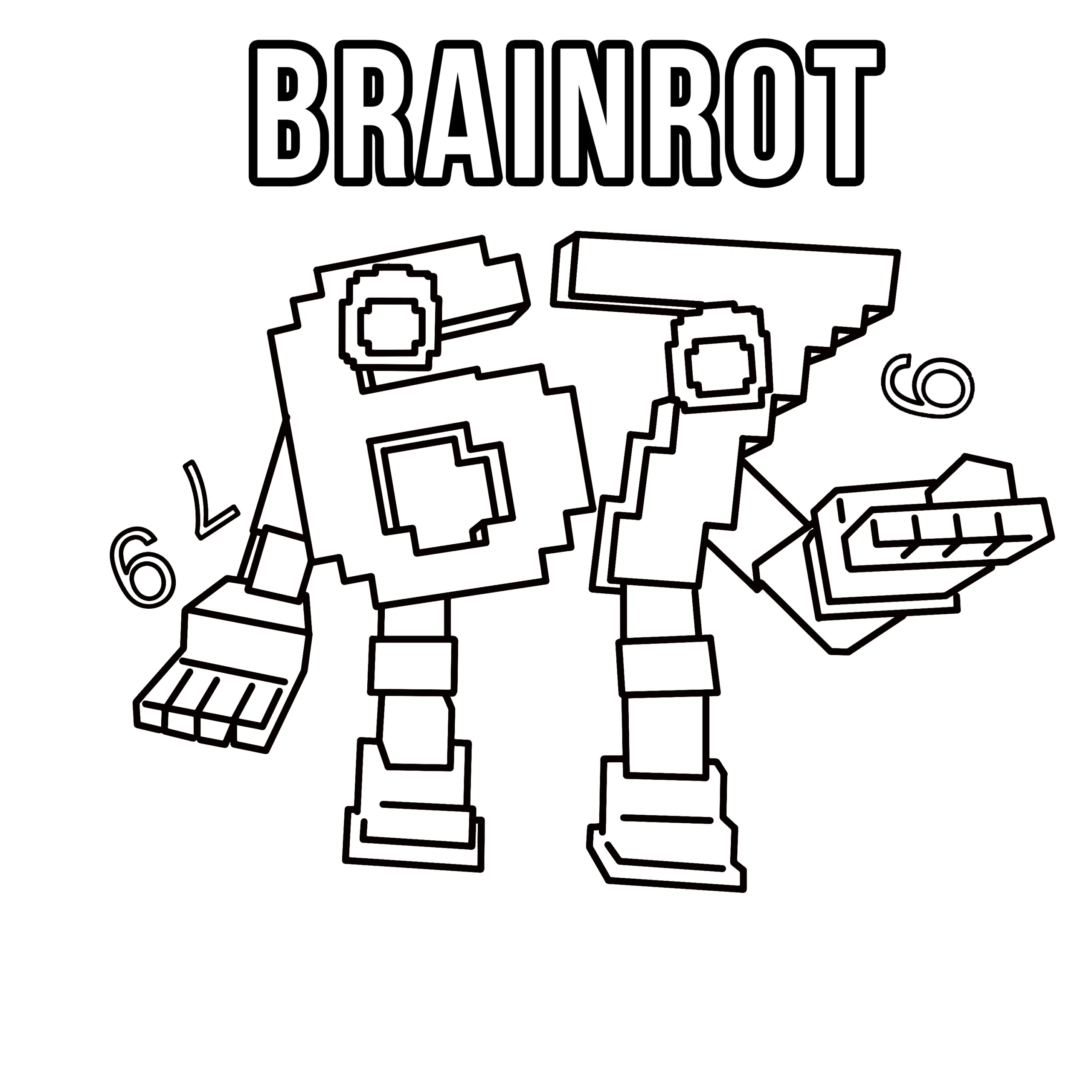 imprimer coloriage 67 brainrot pour enfant