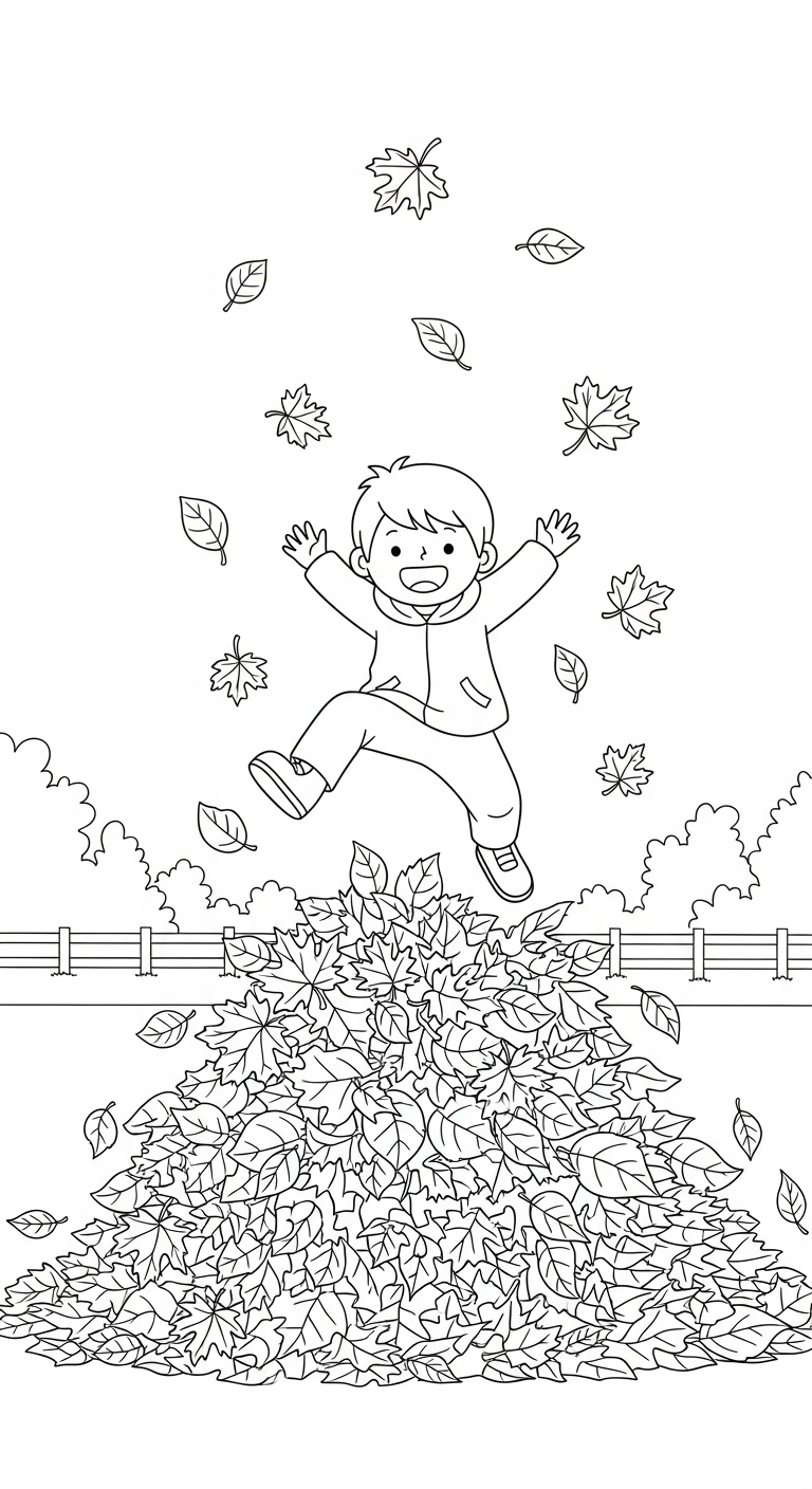 coloriage Automne update à imprimer kawaii
