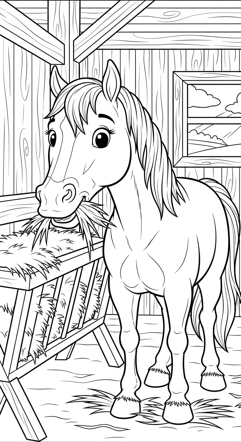 coloriage Cheval update pour enfant a imprimer gratuit