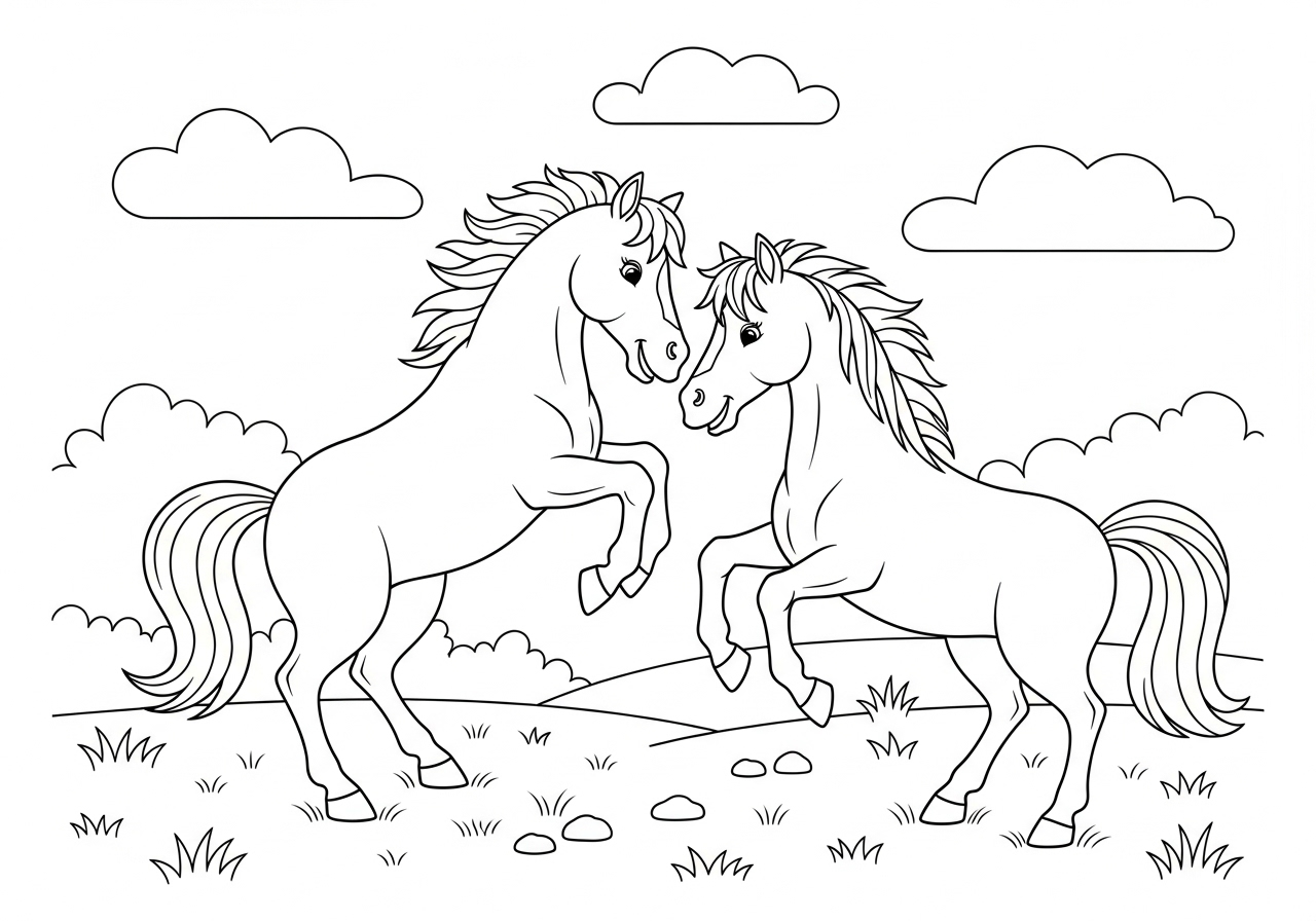 coloriage Cheval update à imprimer pdf