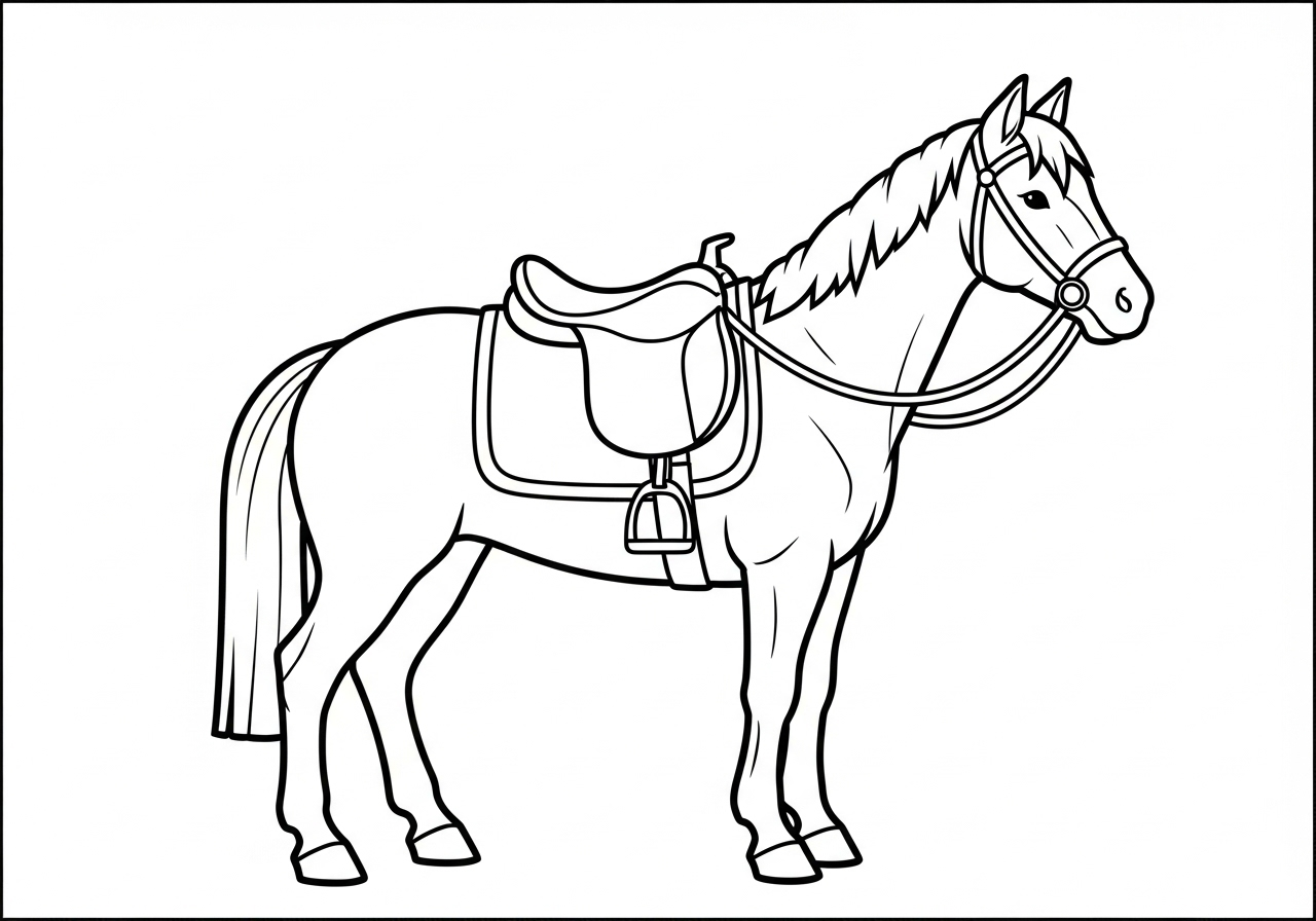 coloriage Cheval update pour enfant de 2 ans