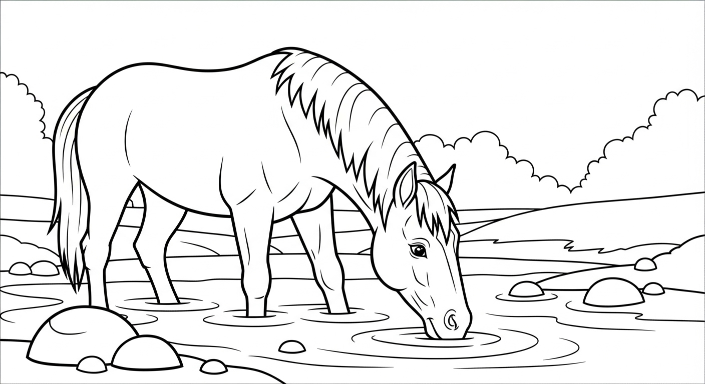 coloriage Cheval update pour enfant à imprimer