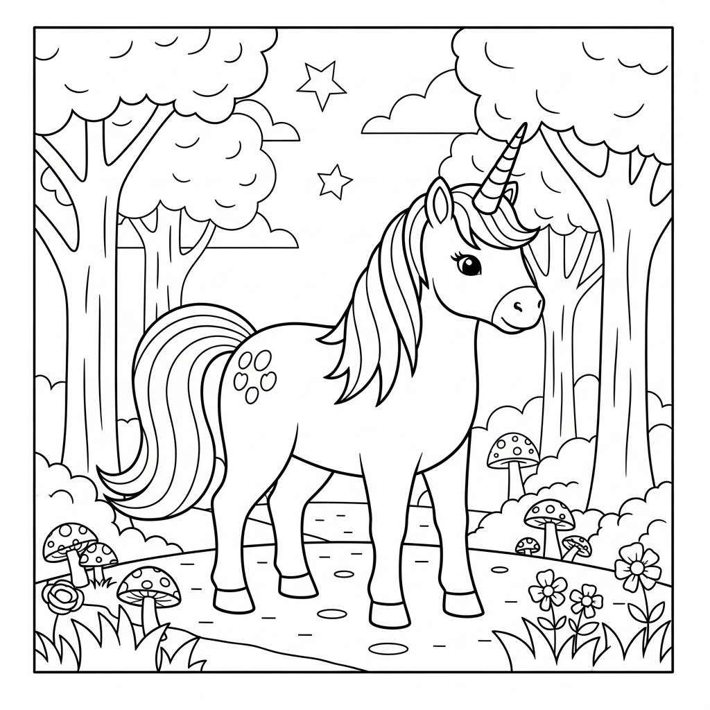 coloriage Licorne update pour enfants a imprimer