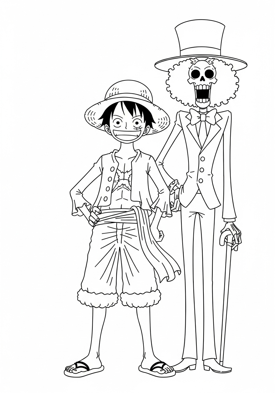 image pour coloriage Luffy update enfant