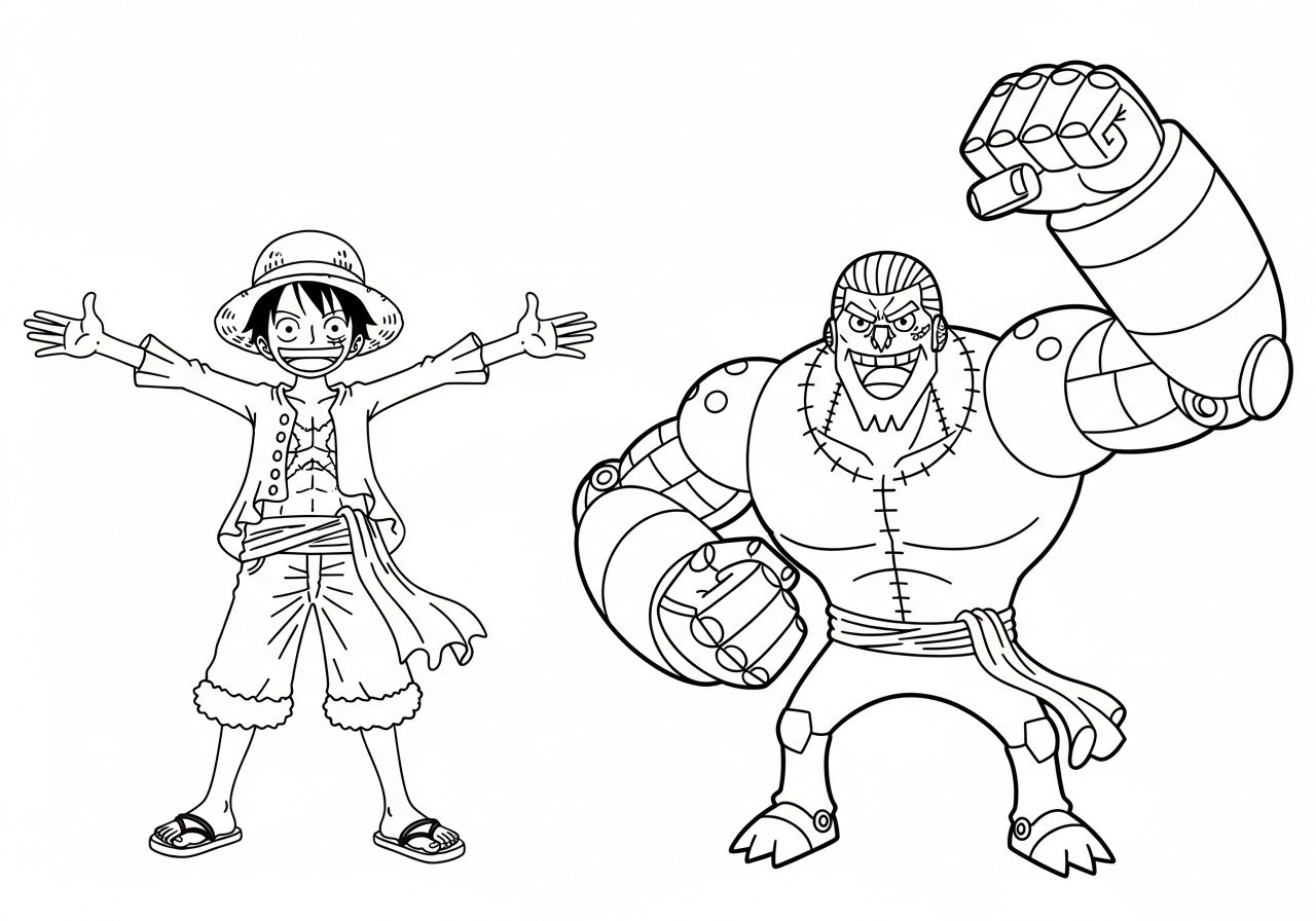 coloriage Luffy update pour enfant de 5 ans