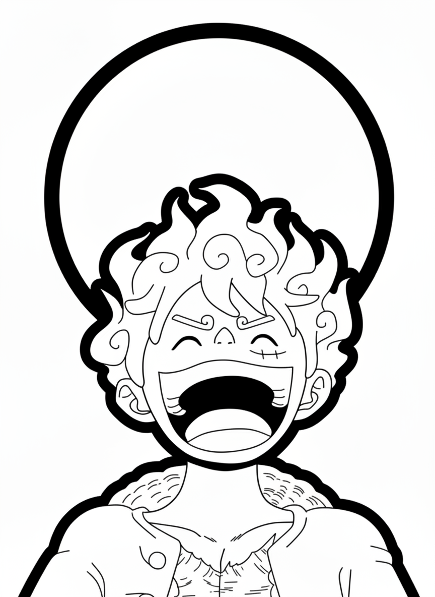 coloriage Luffy update à imprimer pour enfant de 9 ans