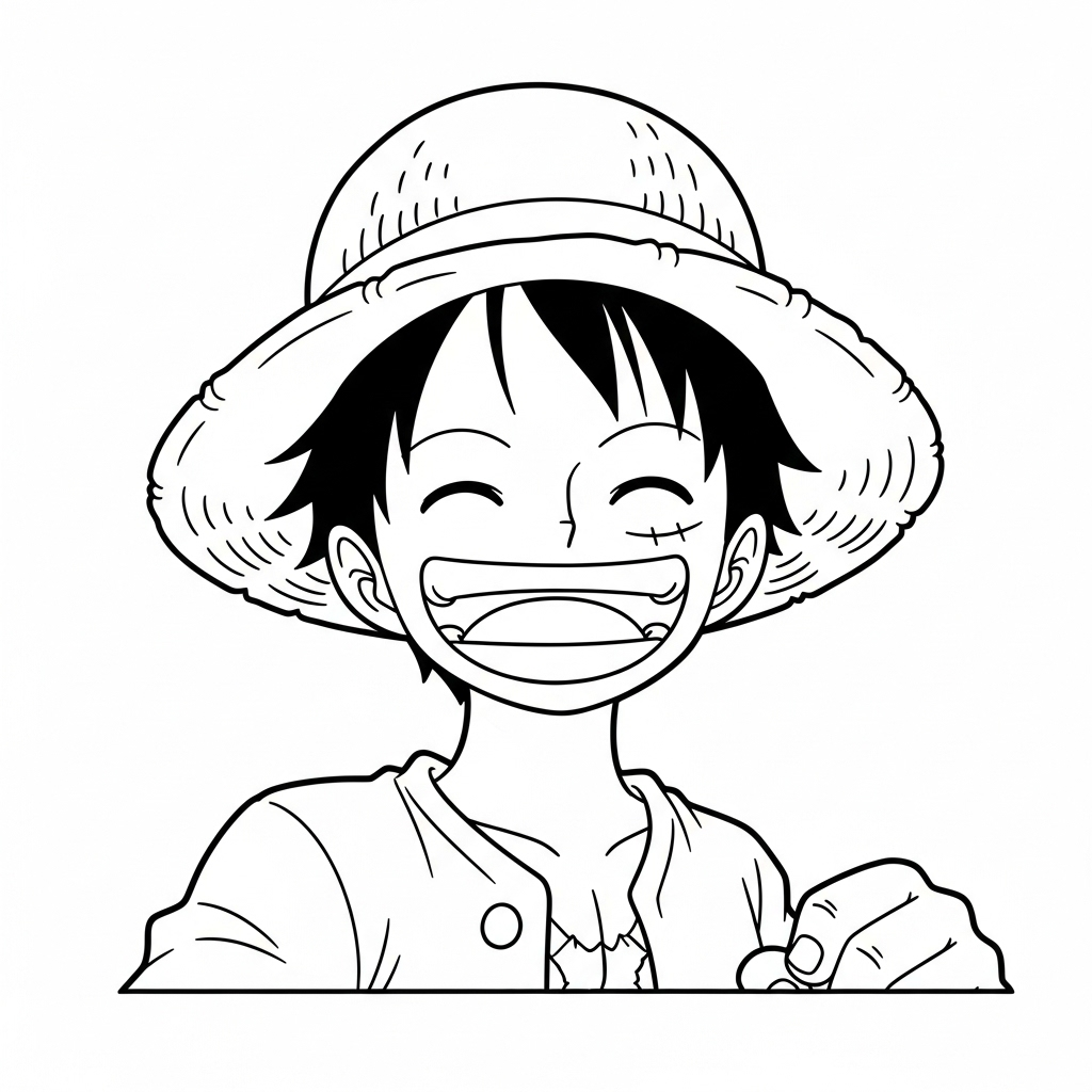 coloriage Luffy update pour bebe a imprimer