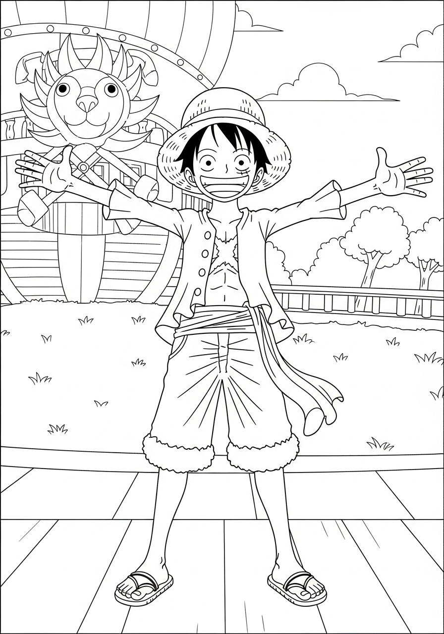 coloriage Luffy update pour enfant de 10 ans