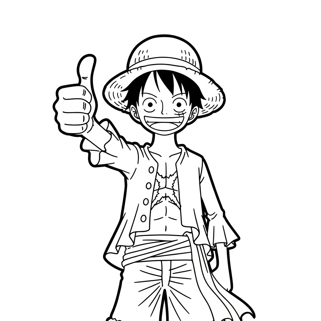 coloriage Luffy update à imprimer pdf gratuit