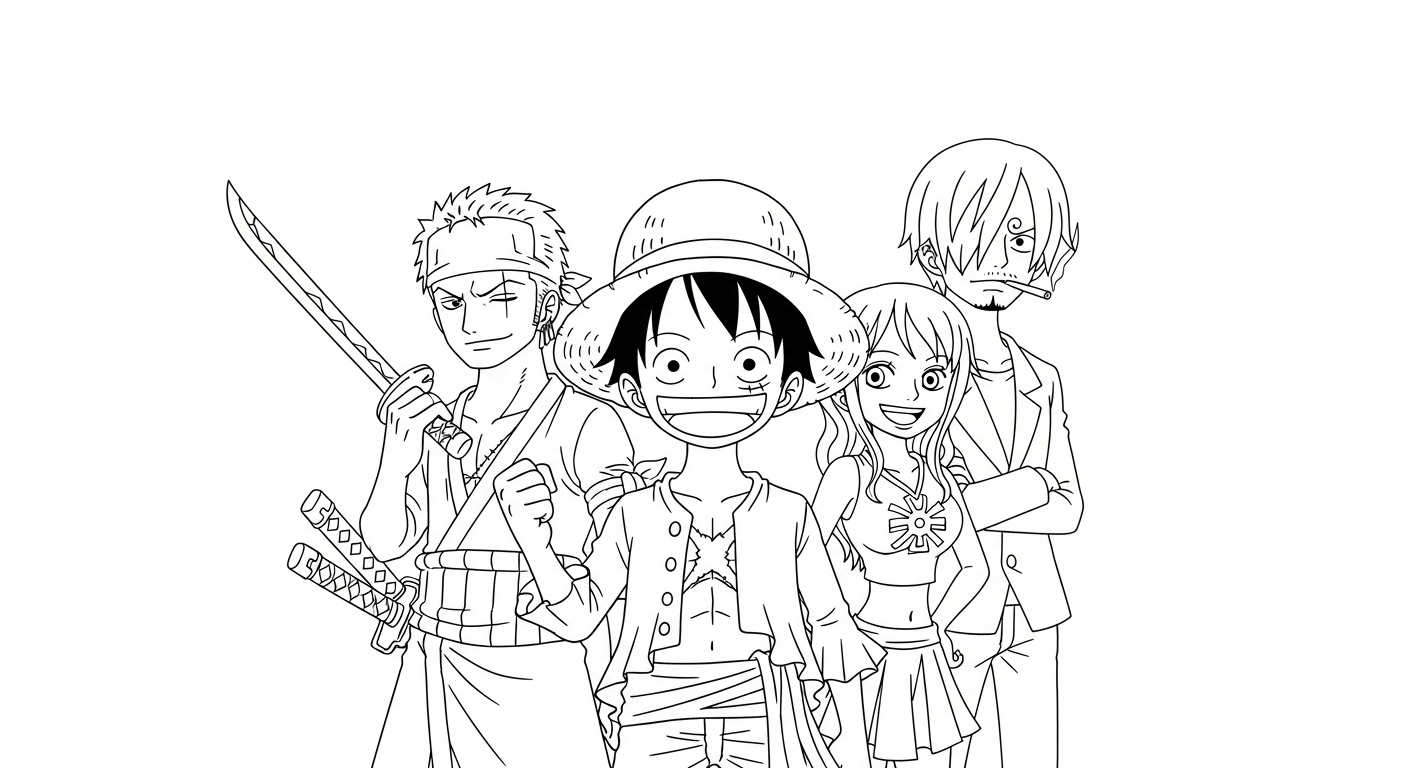 coloriage Luffy update à imprimer pour enfant de 4 ans