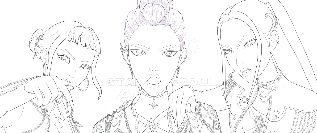 coloriage Mira KPOP à imprimer pour enfant de 8 ans