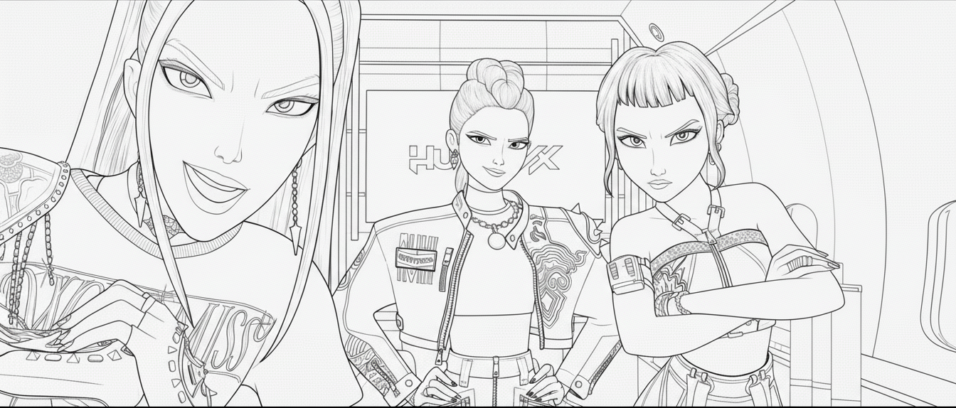 coloriage Mira KPOP pour enfants à imprimer