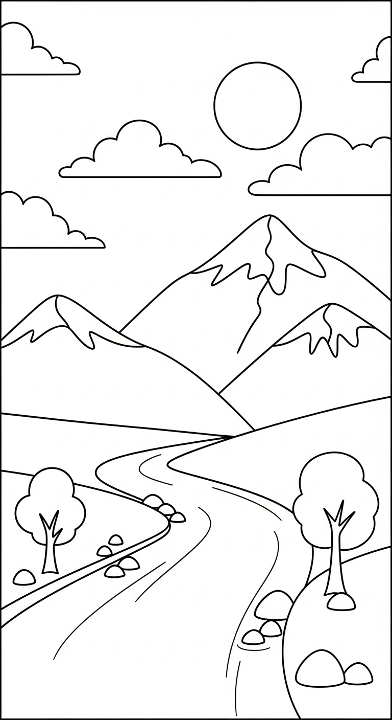 coloriage Paysage update a dessiner et imprimer