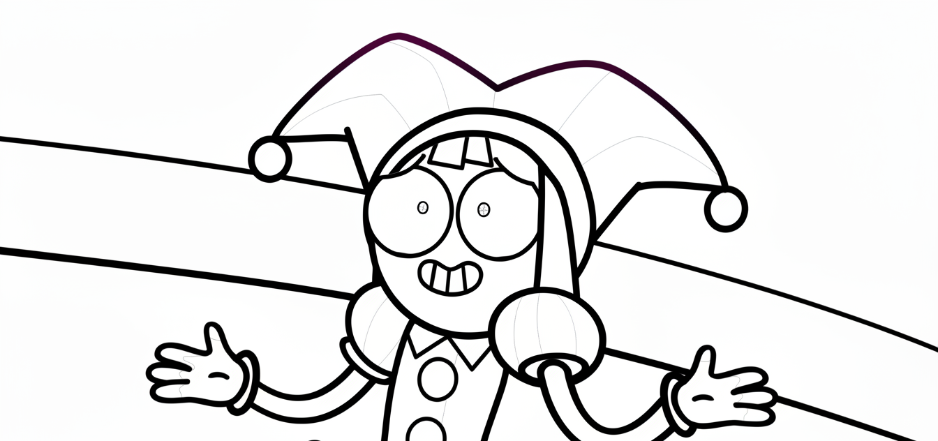 coloriage Pomni update pour enfants à télécharger