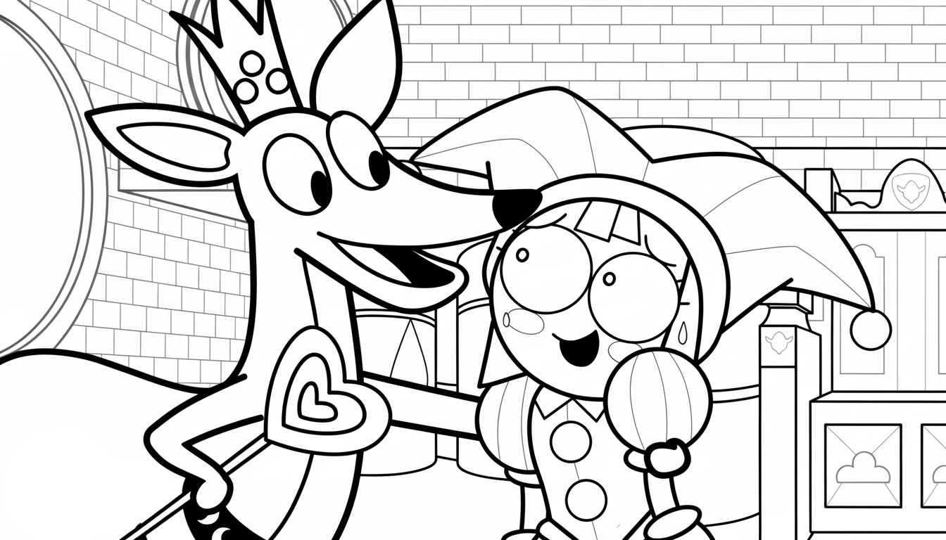 coloriage Pomni update et decoupage a imprimer gratuit