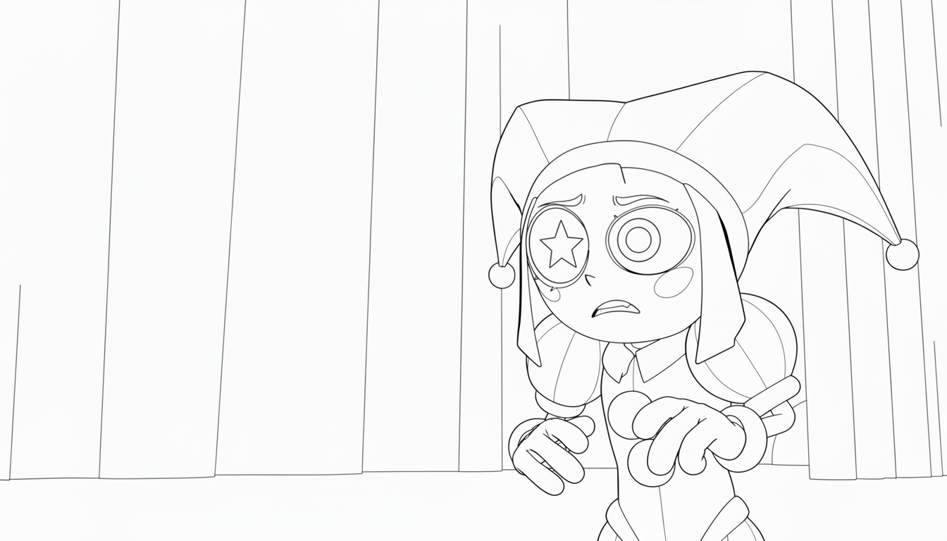 coloriage Pomni update pour primaire